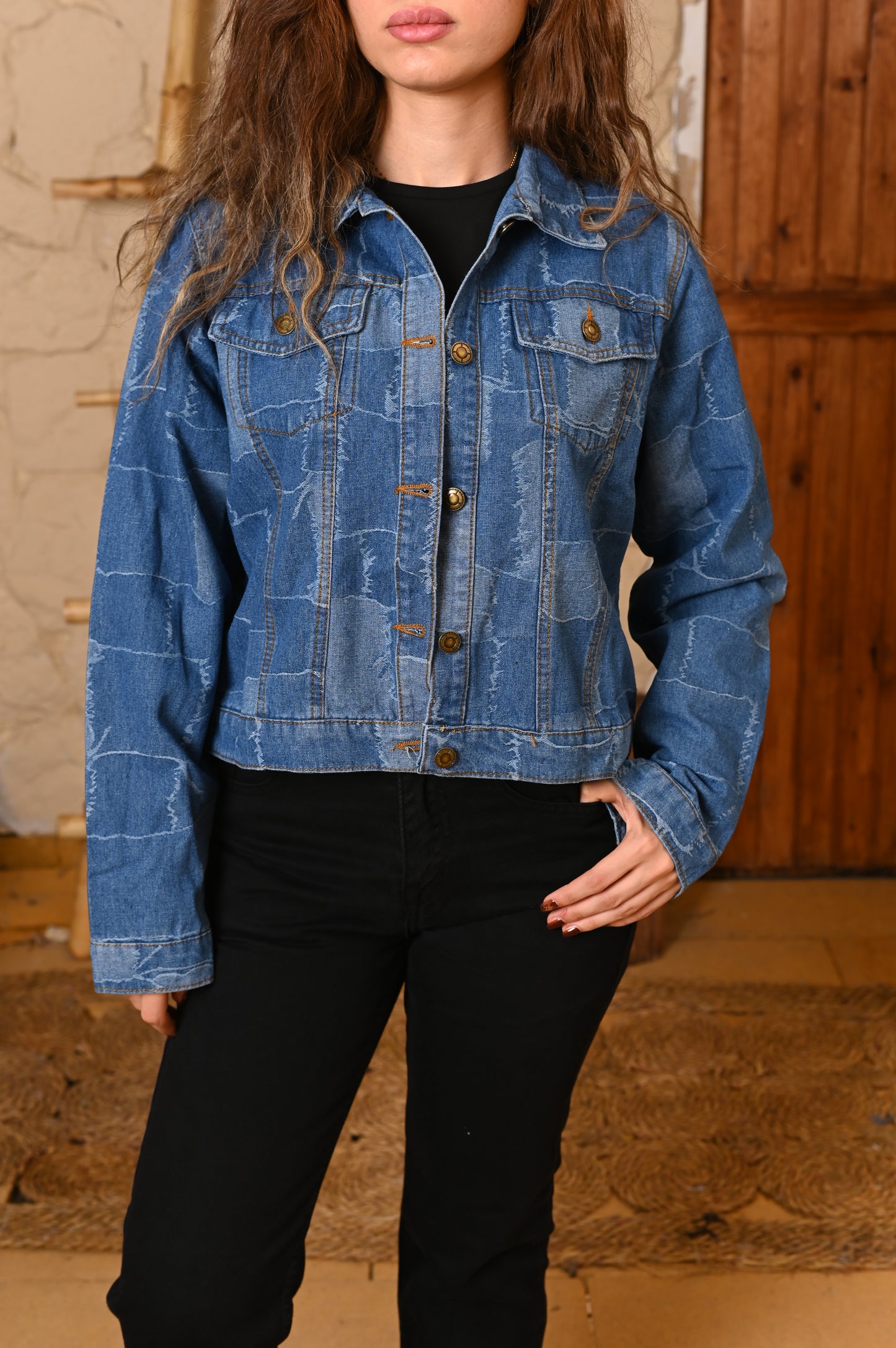 Short jacket Denim jeans blue.