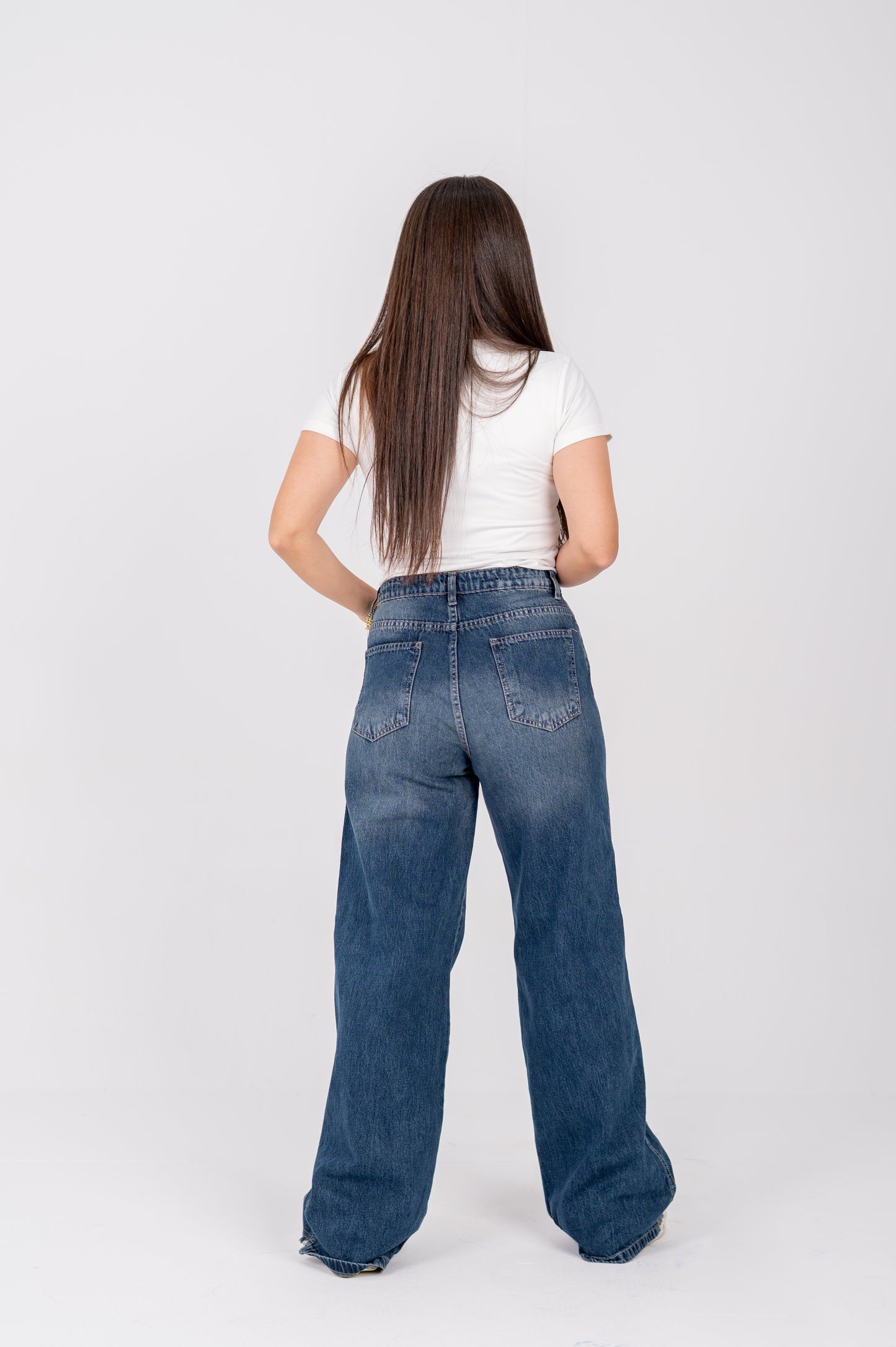 Wide leg jeans fashion dark blue