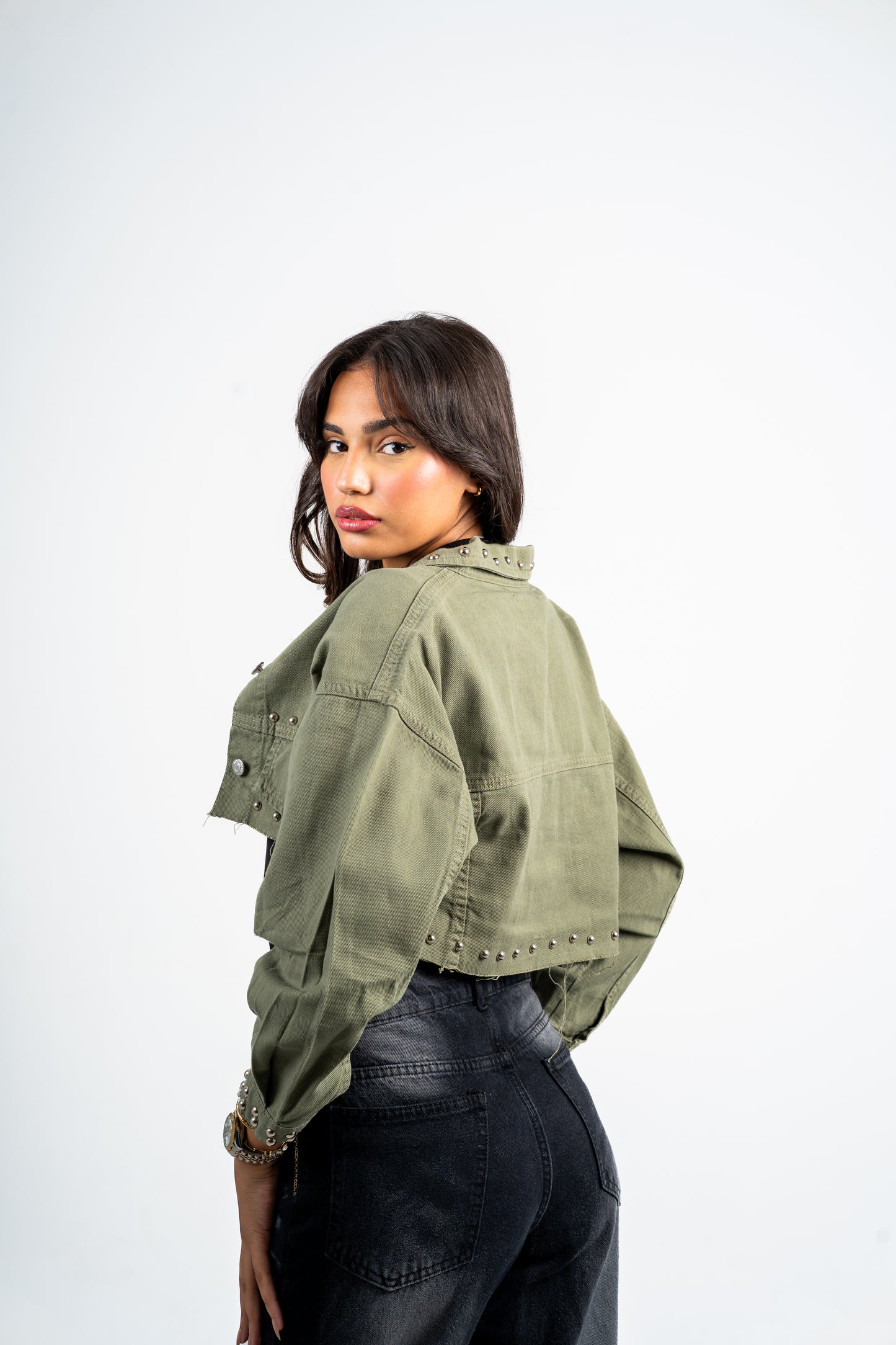 Short jacket Denim oil fashion