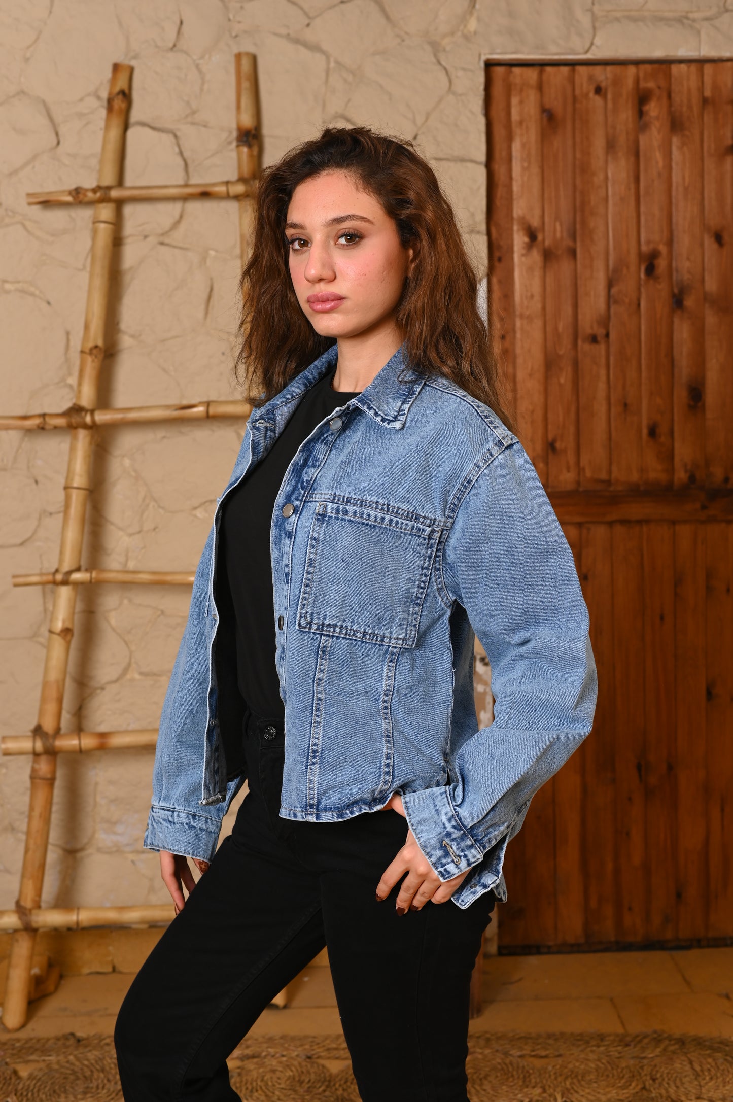 Jacket Denim rounded back.