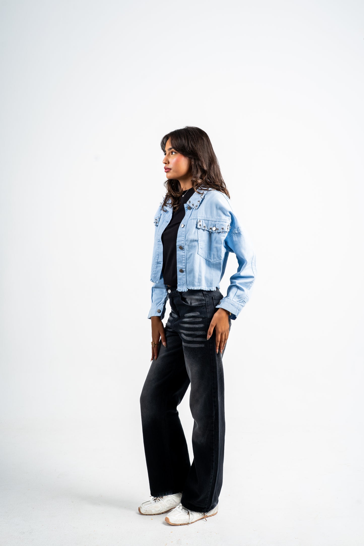 Short jacket Denim blue fashion