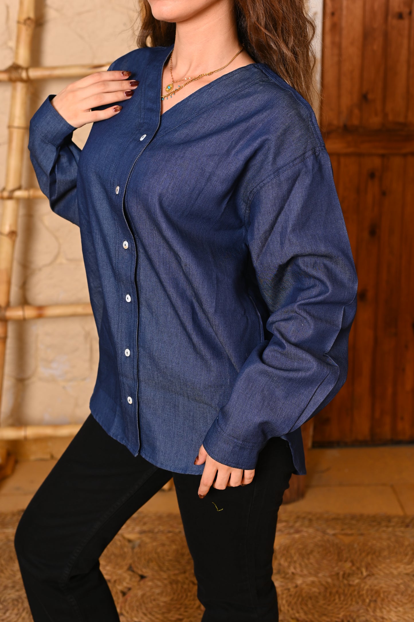 Chemise denim dark blue