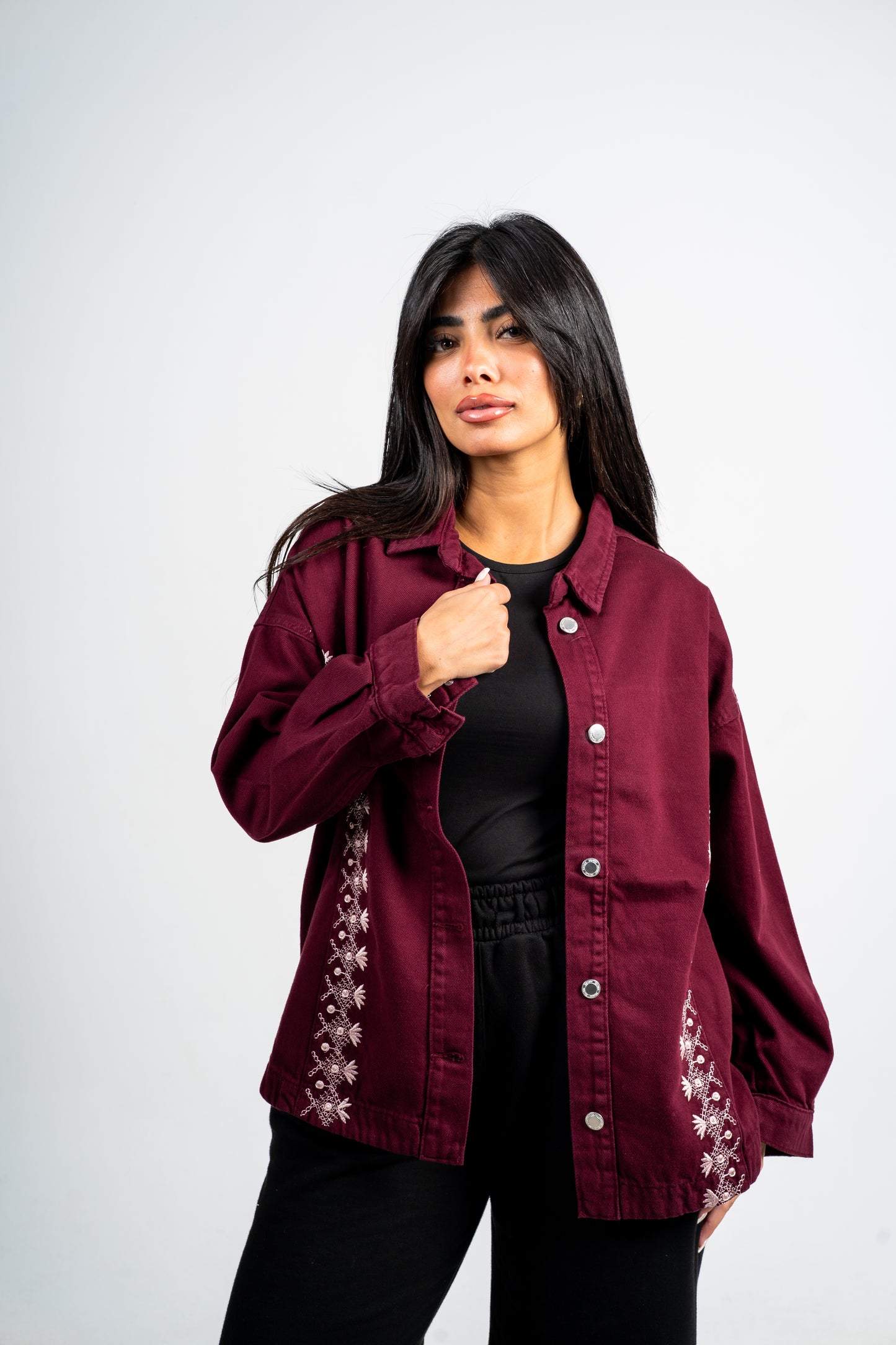 Embro jacket denim burgundy