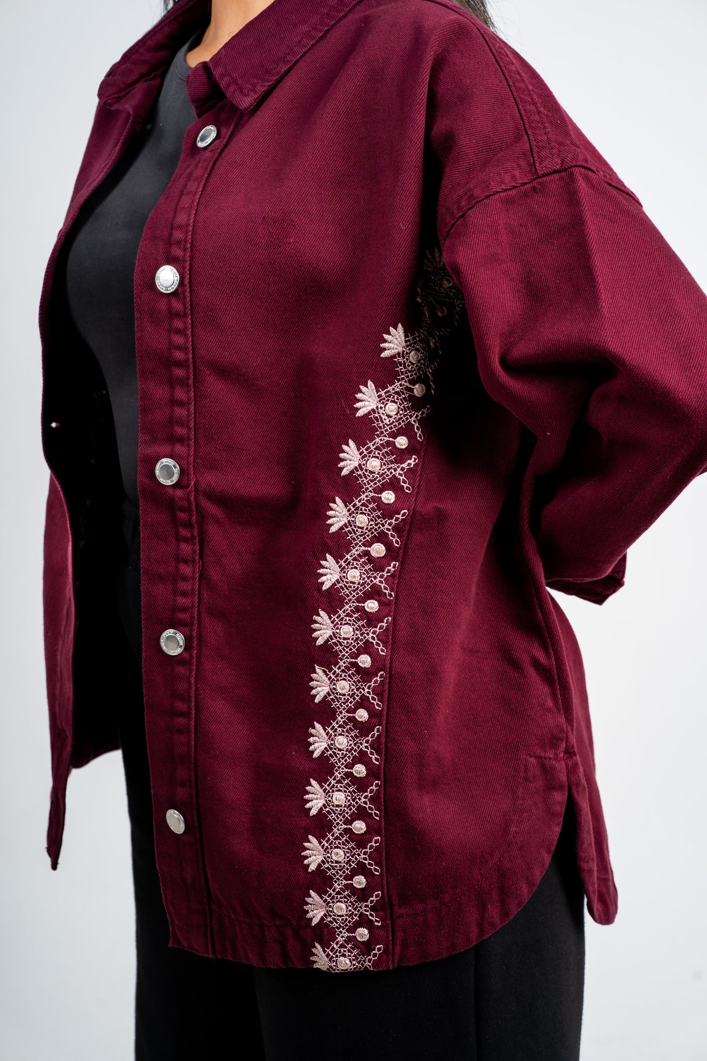 Embro jacket denim burgundy