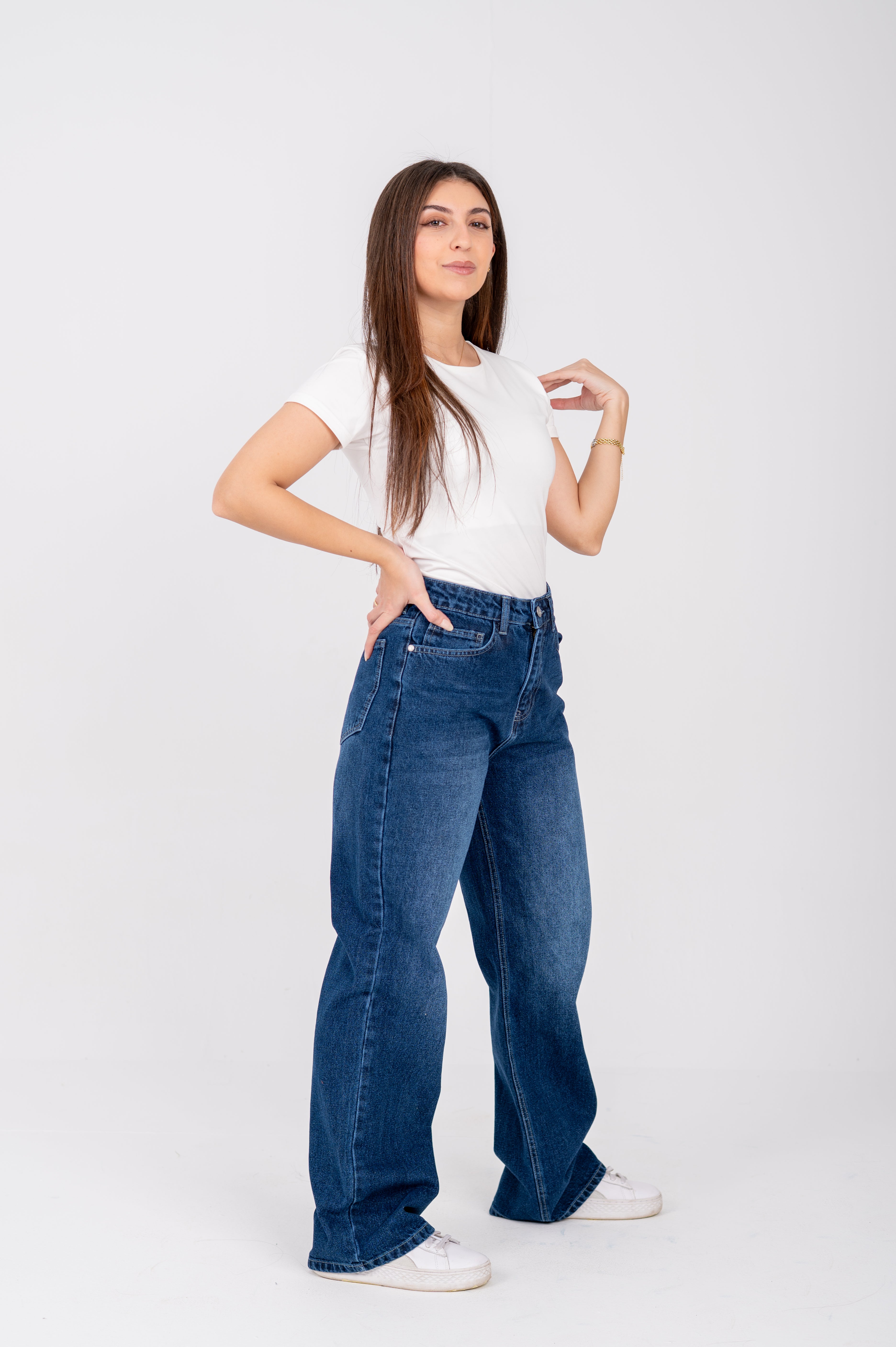 Straight jeans dark blue washed