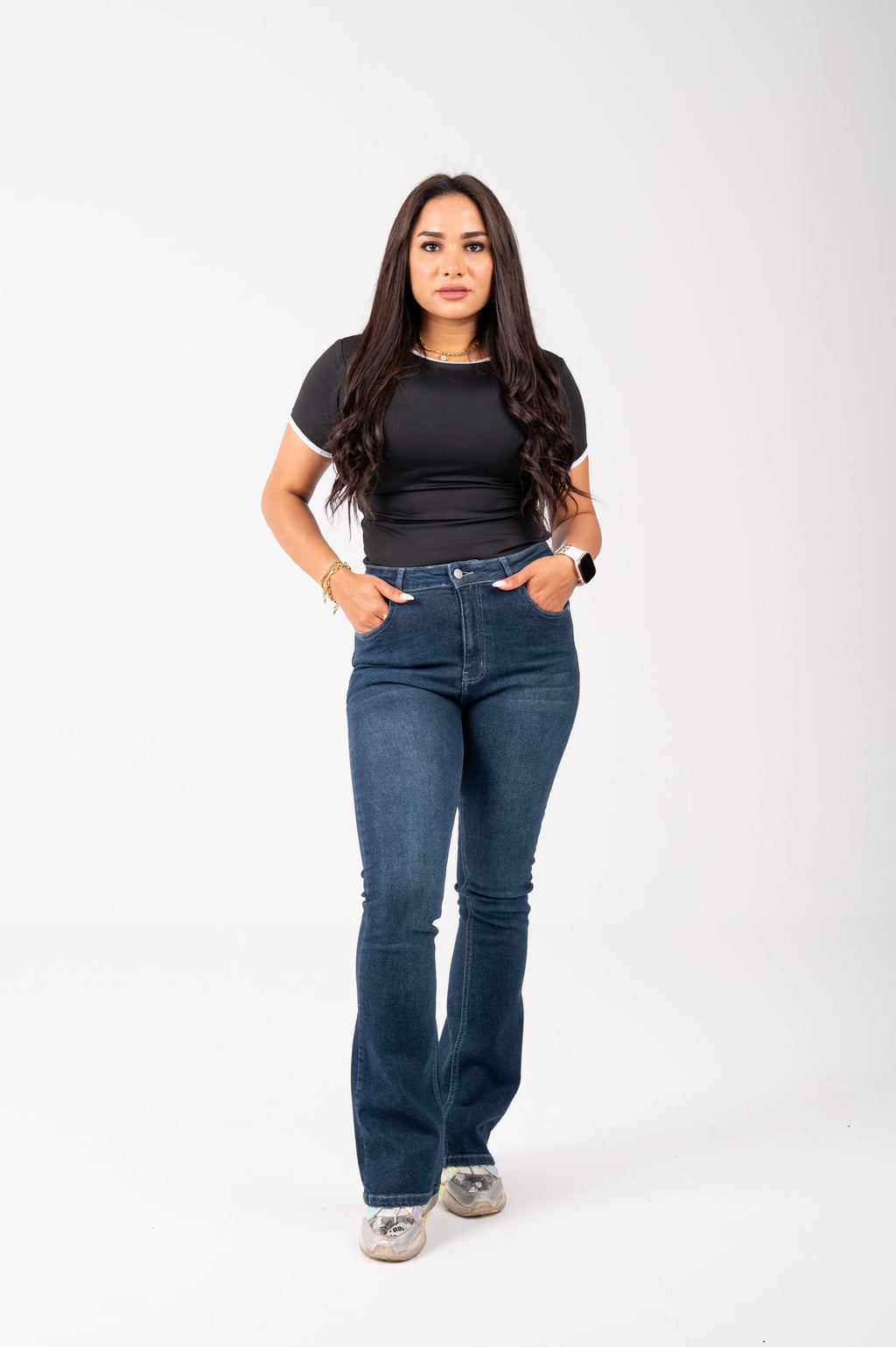 Flare jeans navy washed
