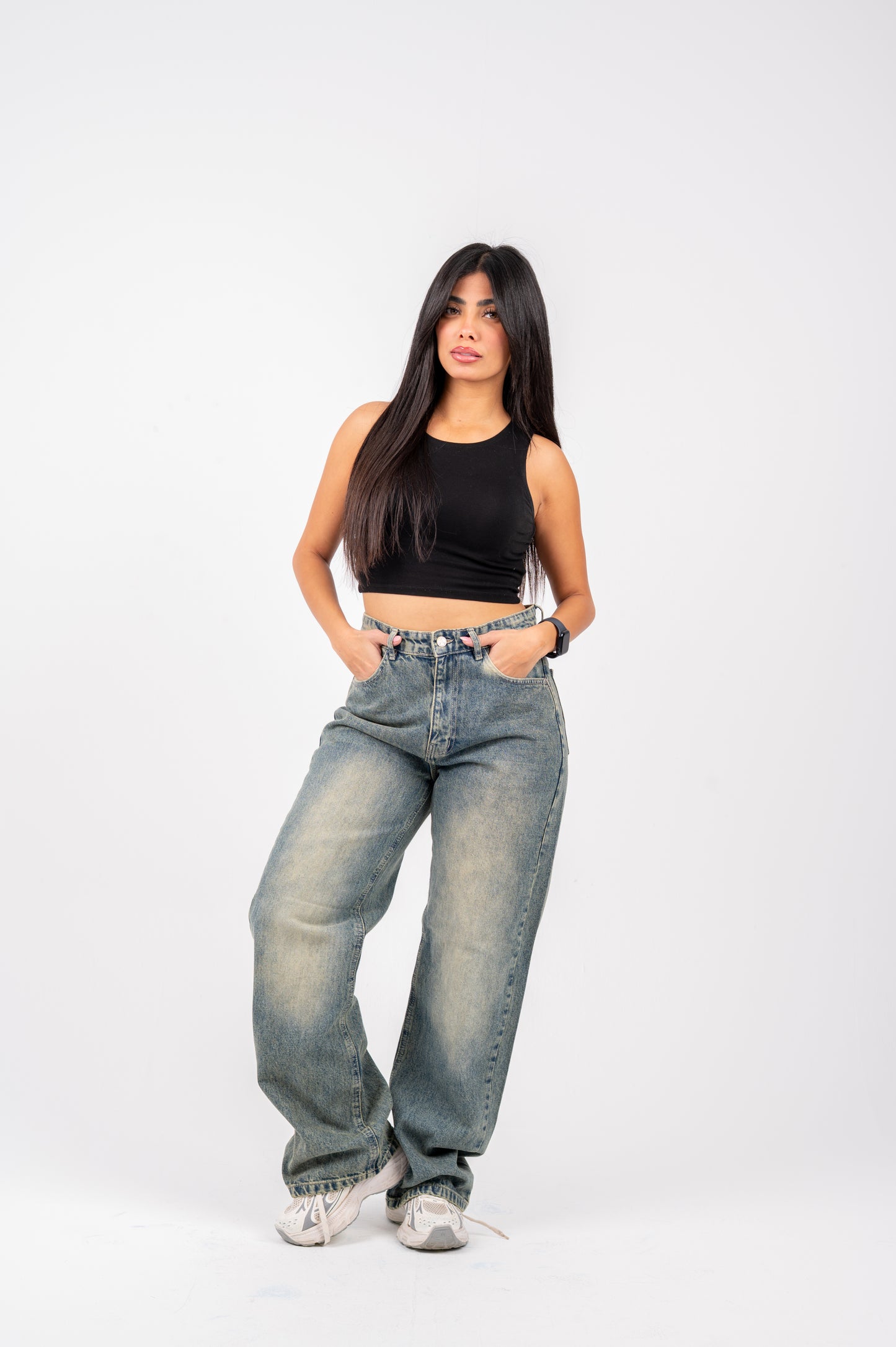 Wide leg jeans vintage washed