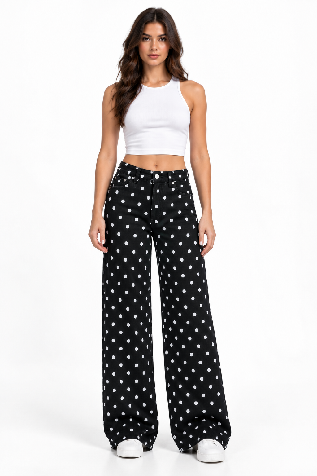Polka dotswide leg jeans