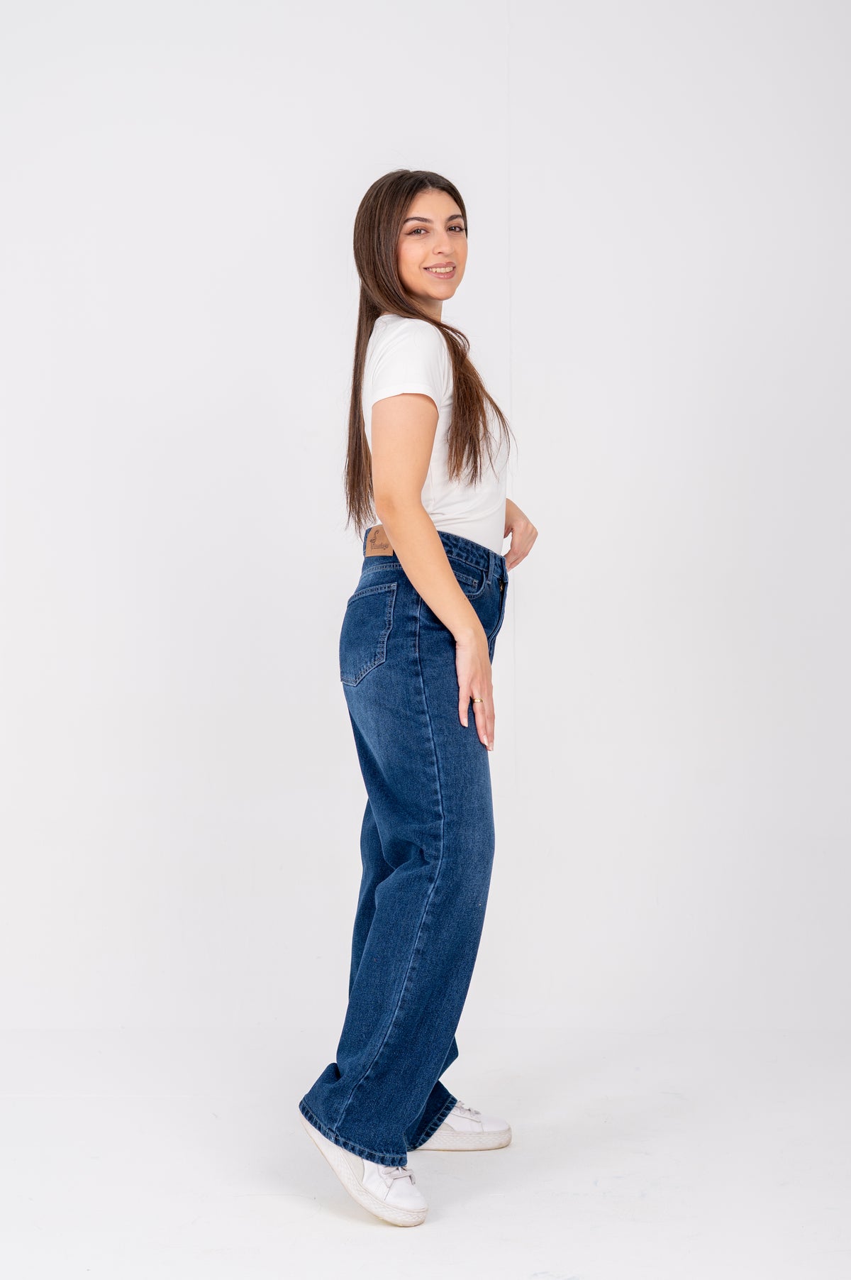 Straight jeans dark blue washed