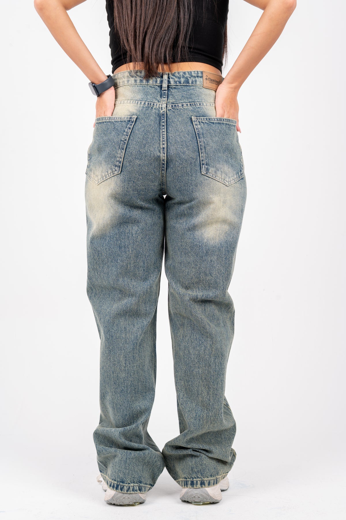 Wide leg jeans vintage washed