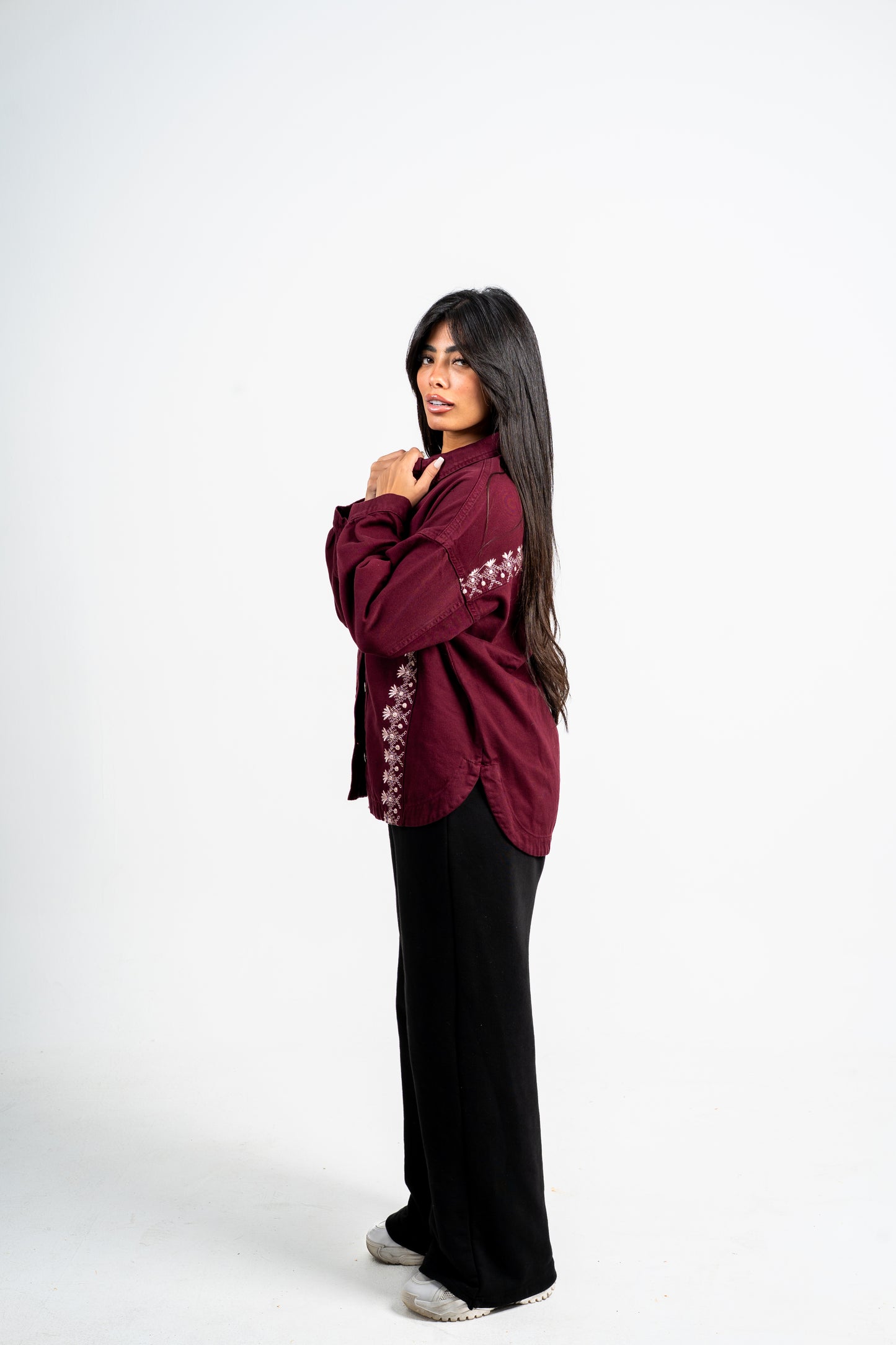 Embro jacket denim burgundy