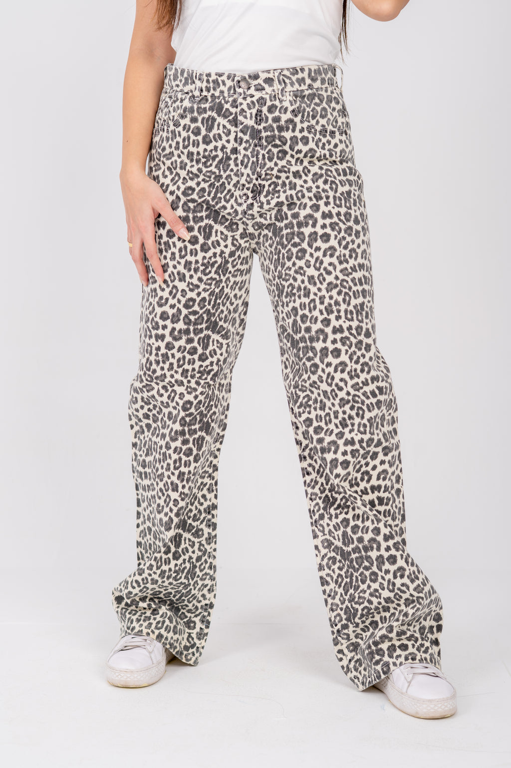 Tiger print wide leg Off-white