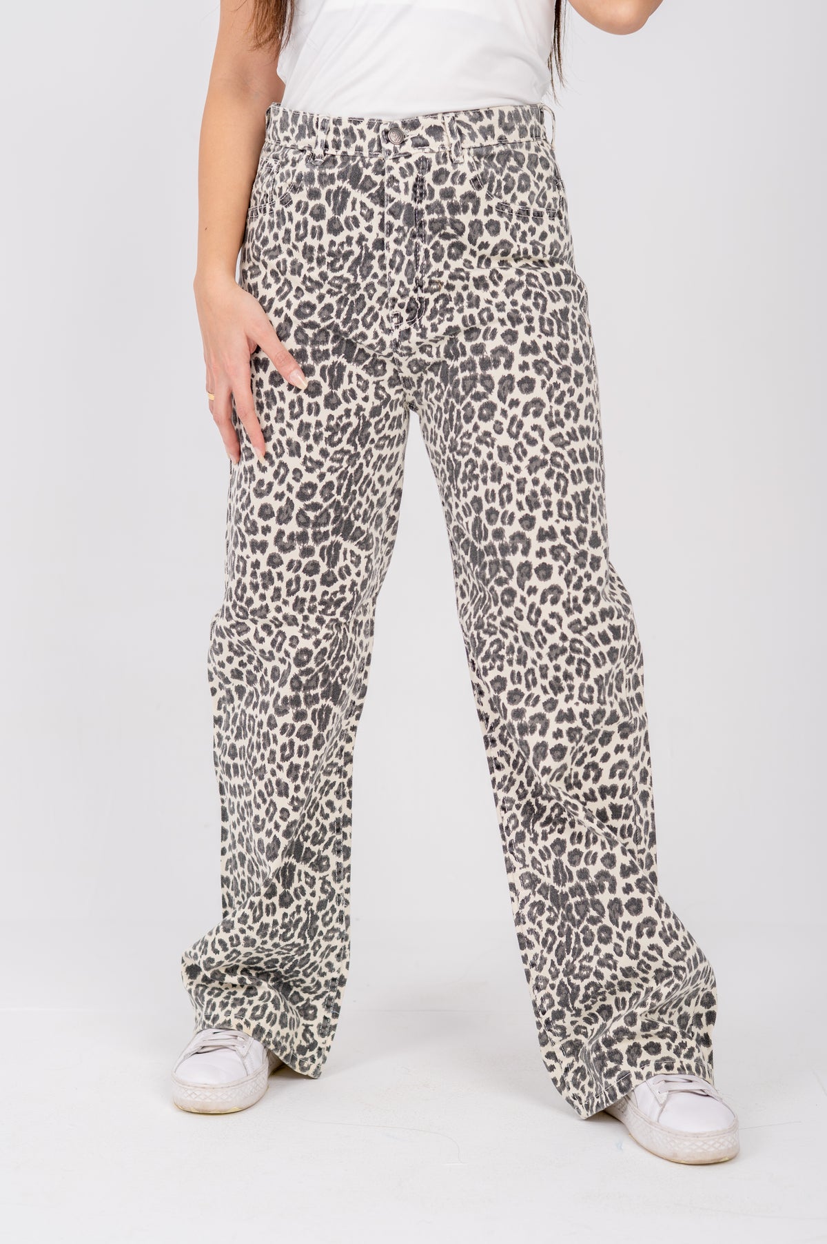 Tiger print wide leg Off-white