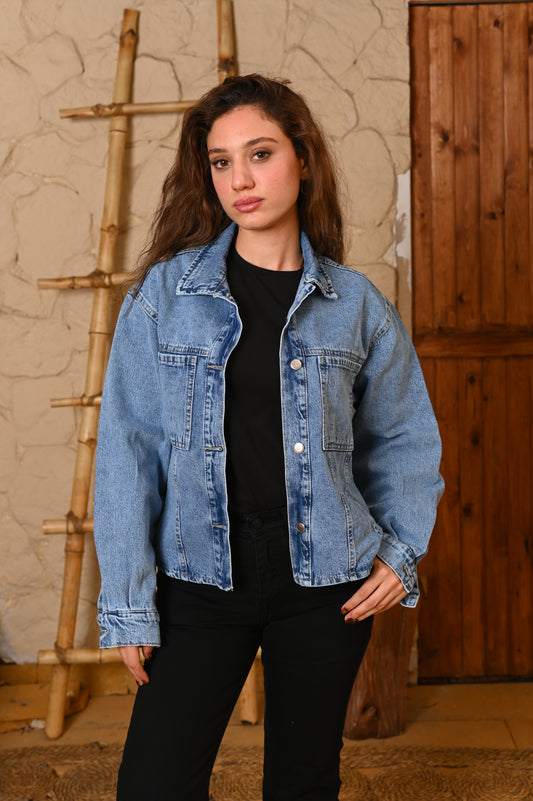 Jacket Denim rounded back.