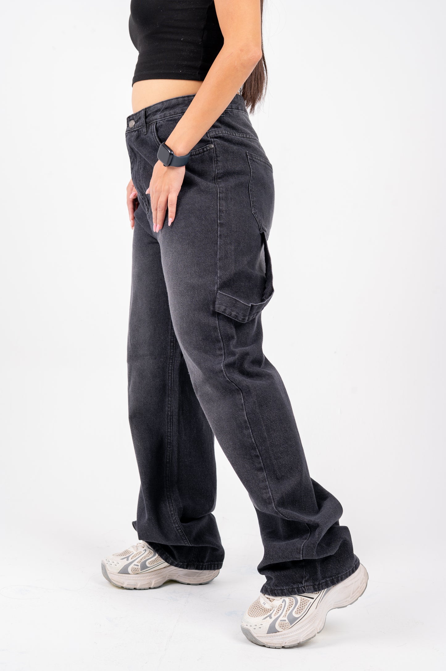 Ballon jeans black washed