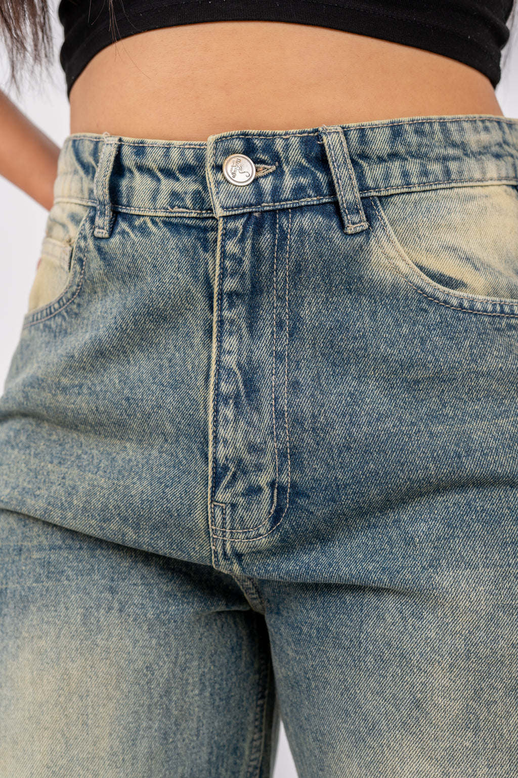 Wide leg jeans vintage washed
