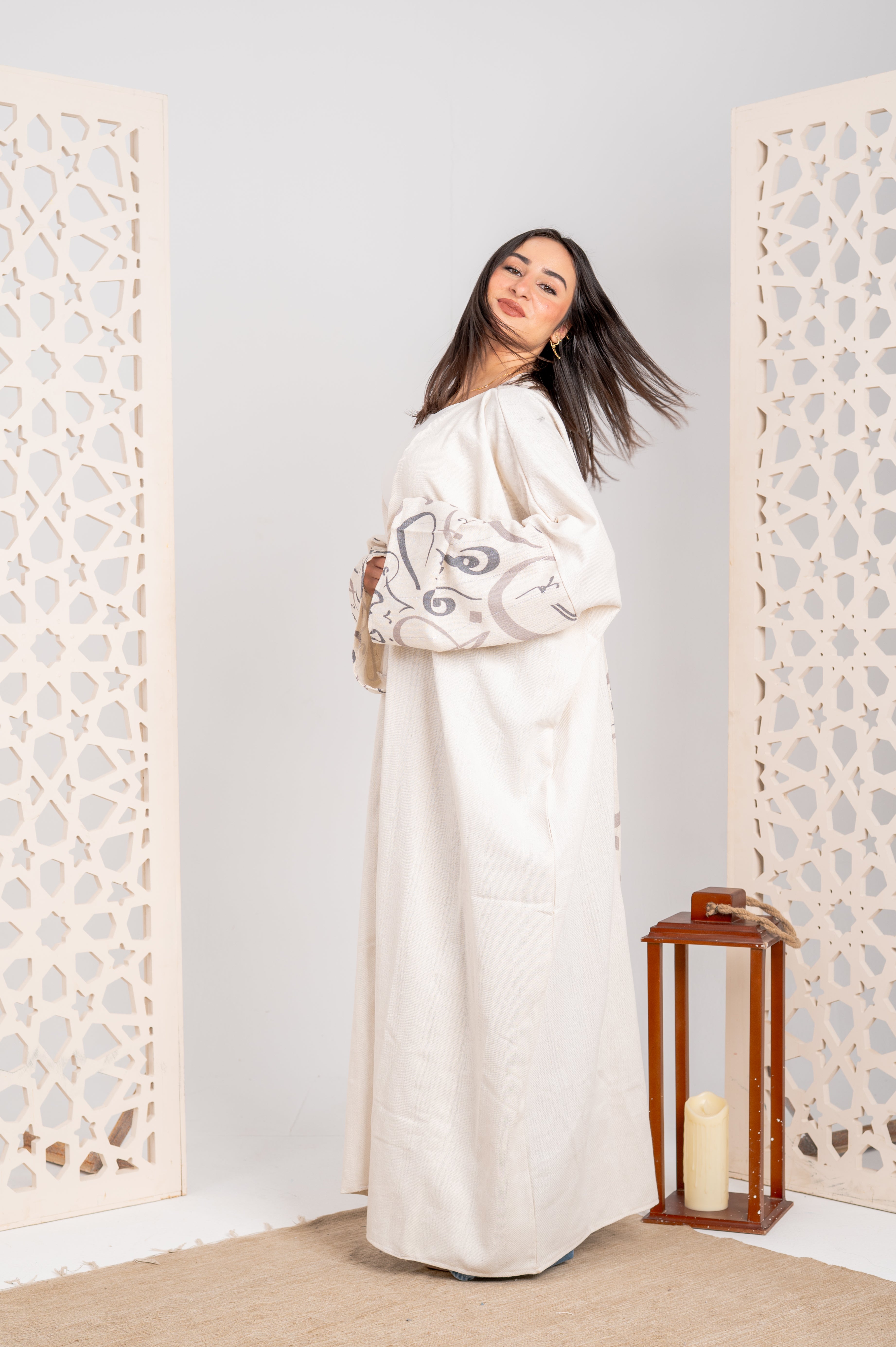 Pure Linen Cardigan with Arabic Back Detail ✨