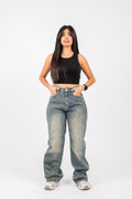 Wide leg jeans vintage washed