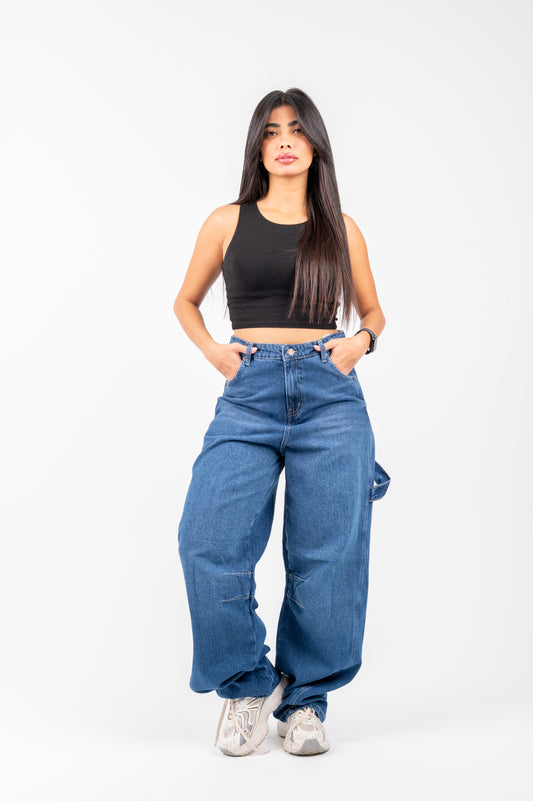 Balloon jeans dark blue