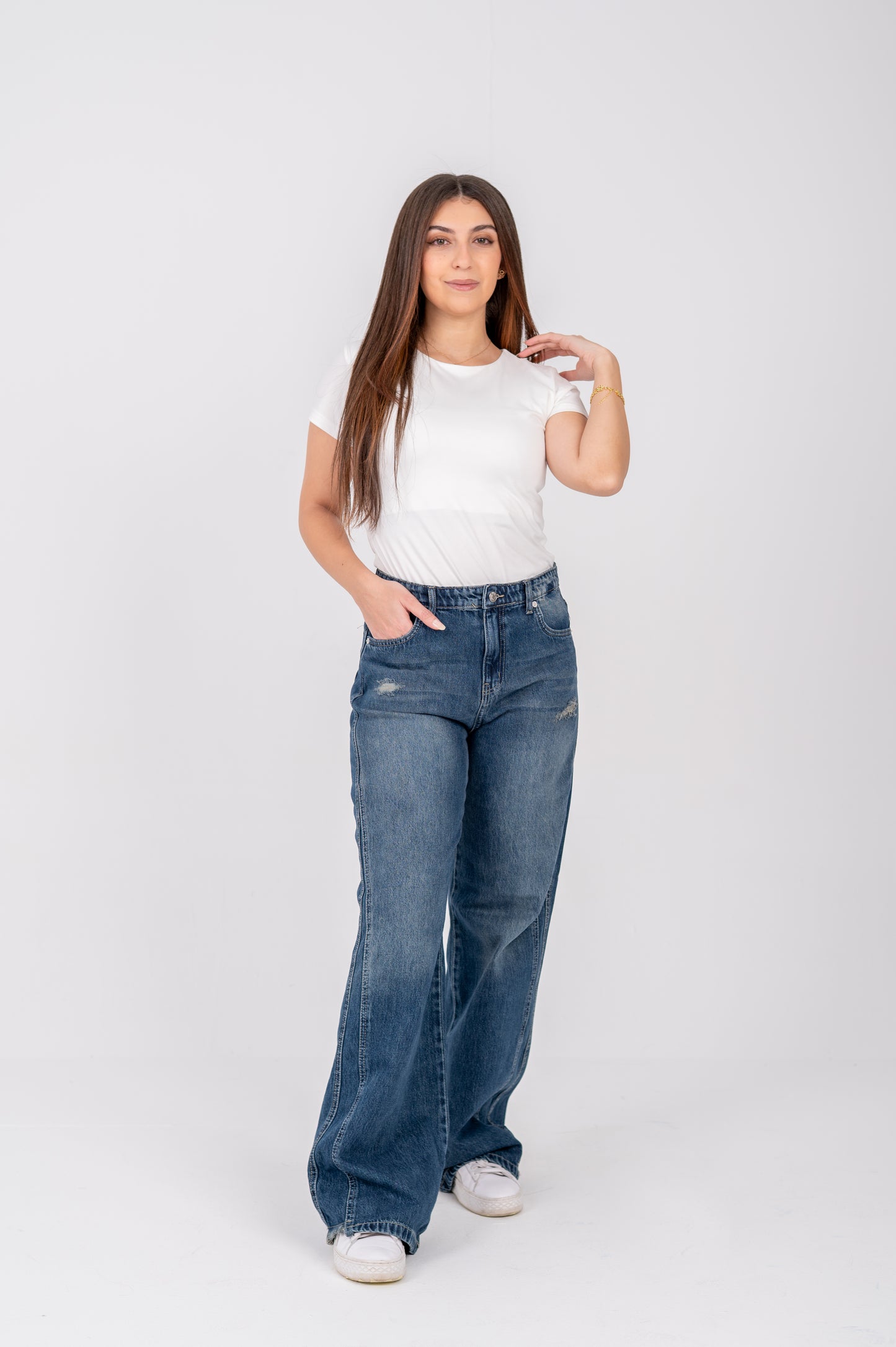 Wide leg jeans fashion dark blue