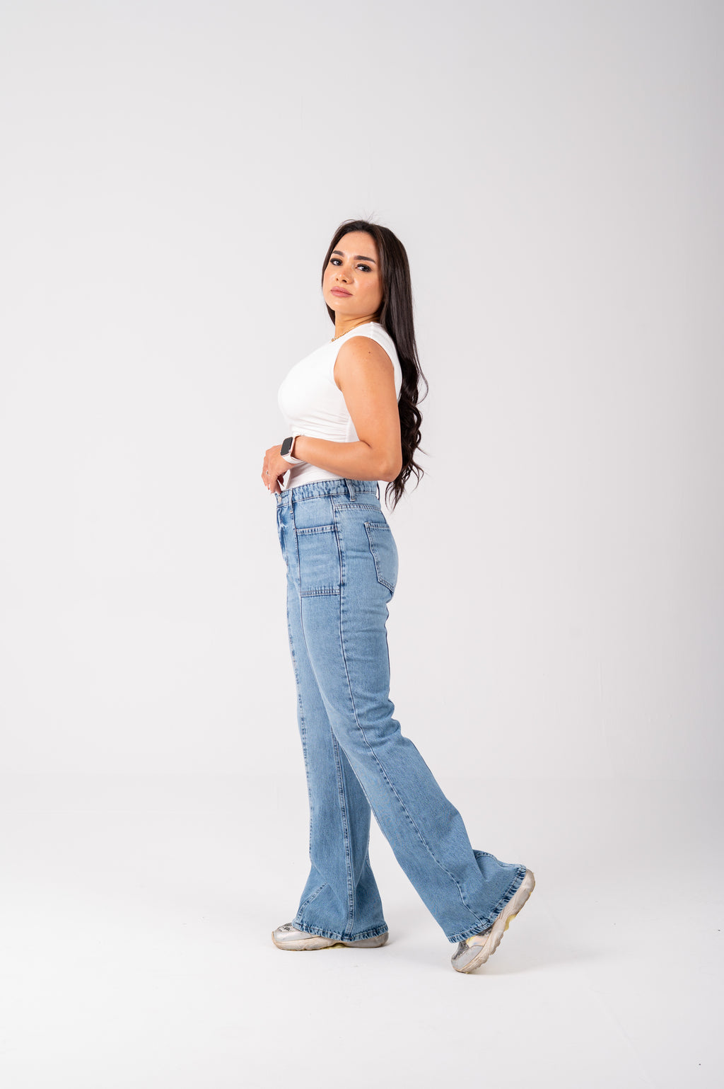 Flare cut jeans light blue