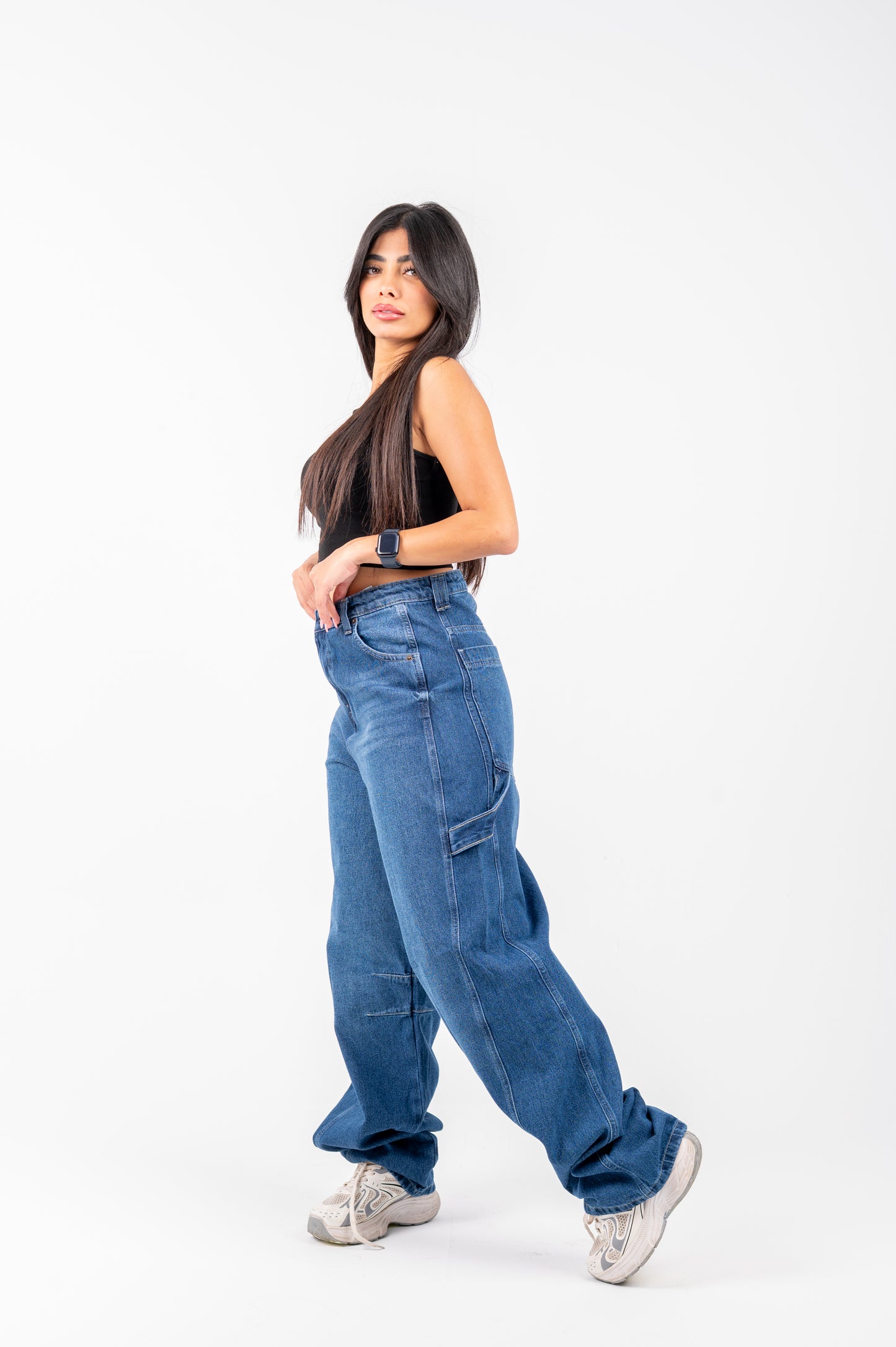 Balloon jeans dark blue