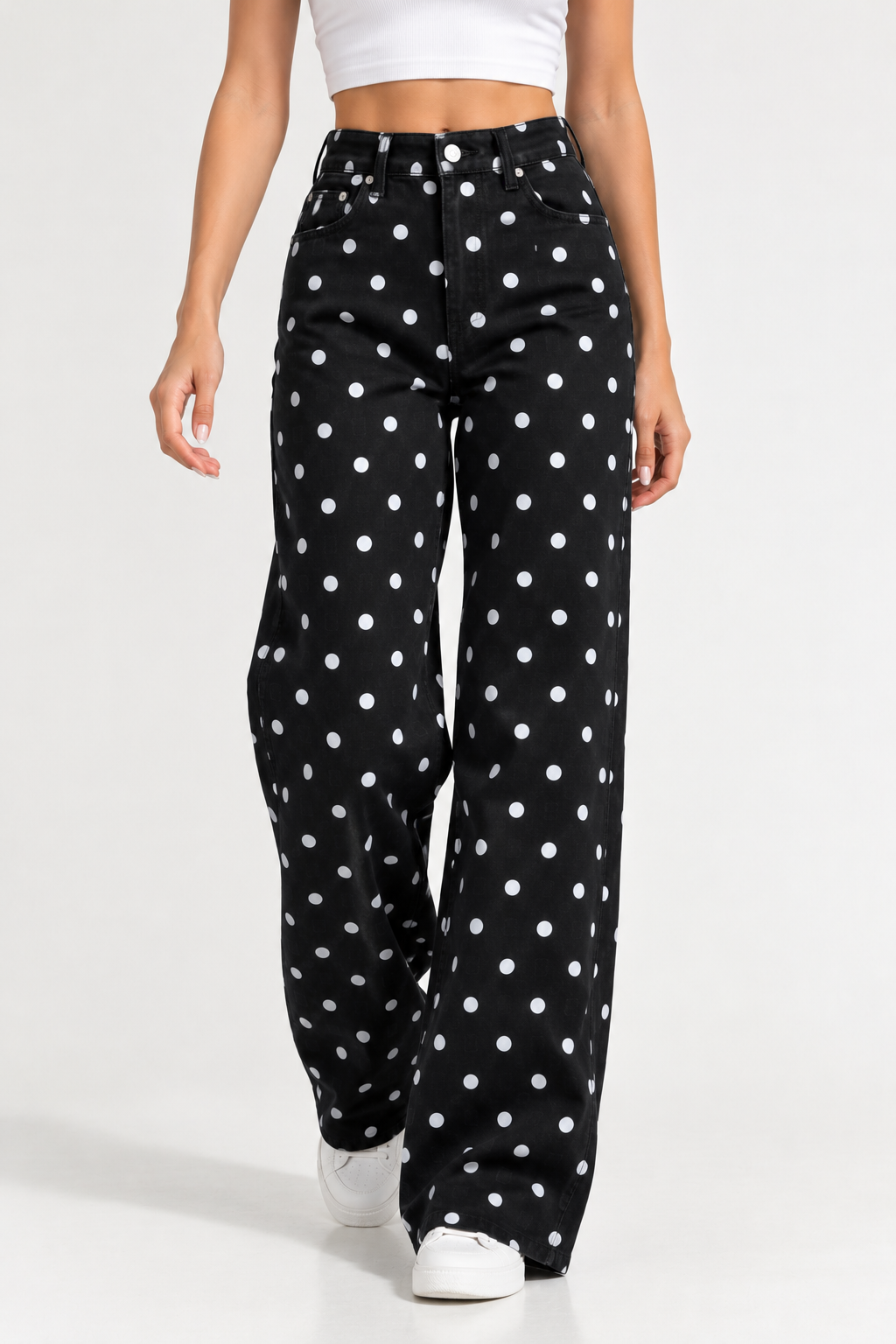 Polka dotswide leg jeans