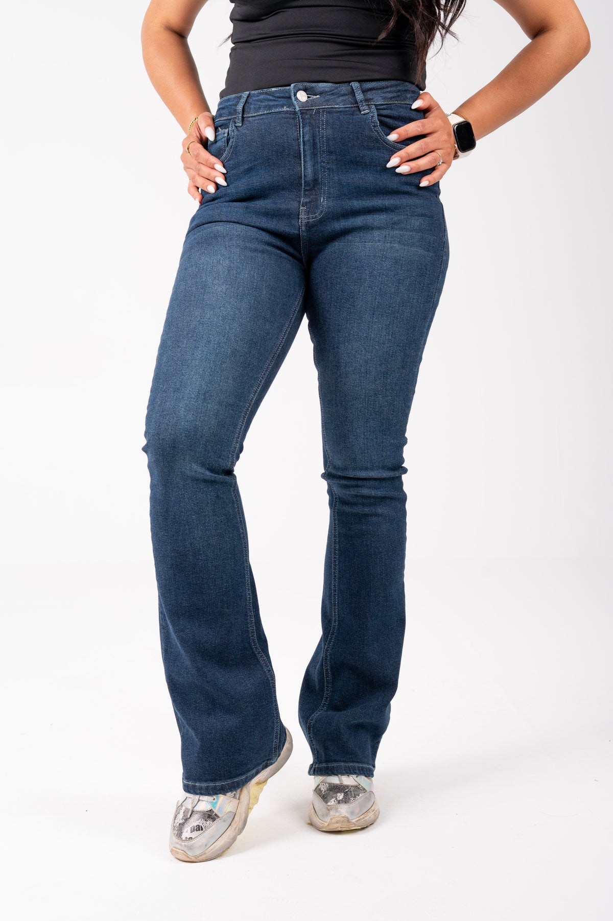 Flare jeans navy washed