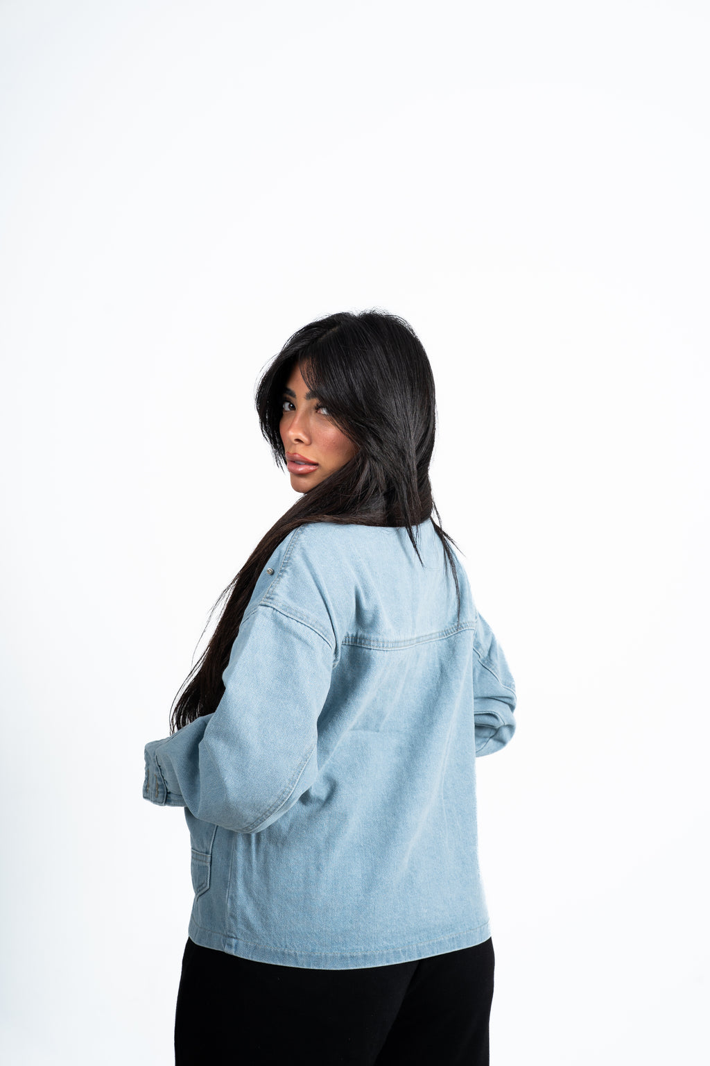 Jacket Denim blue studded.