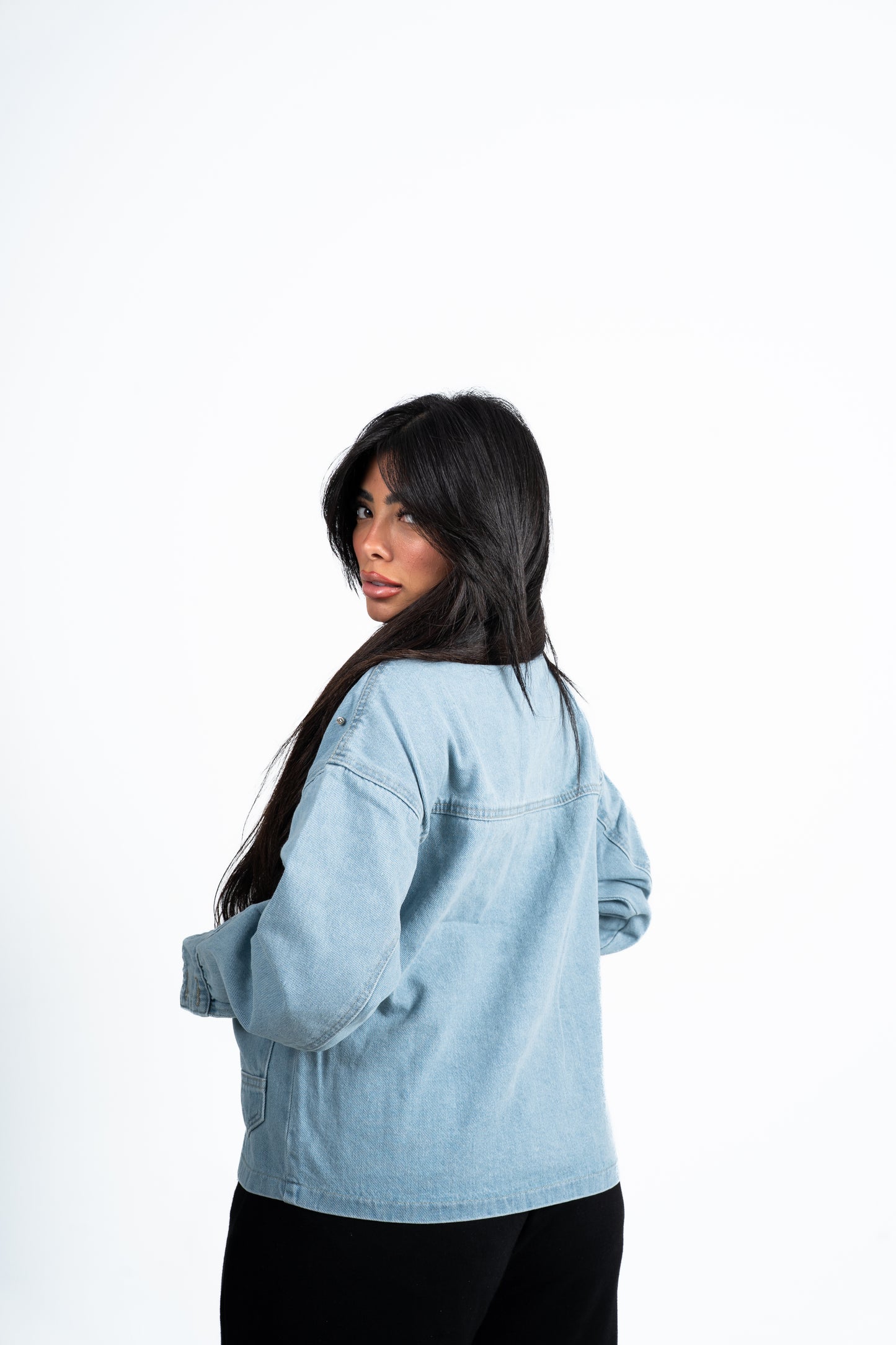 Jacket Denim blue studded.