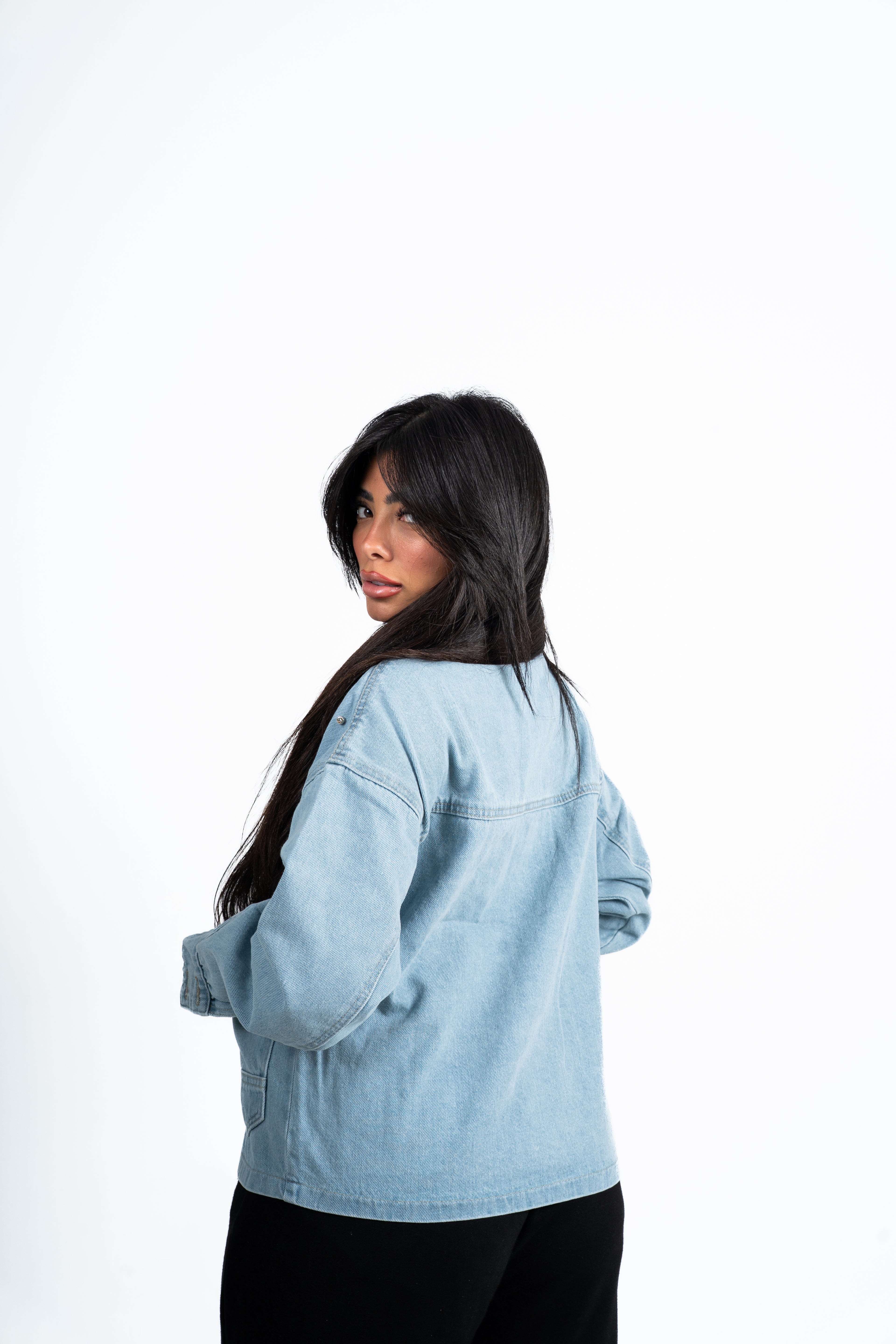 Jacket Denim blue studded.