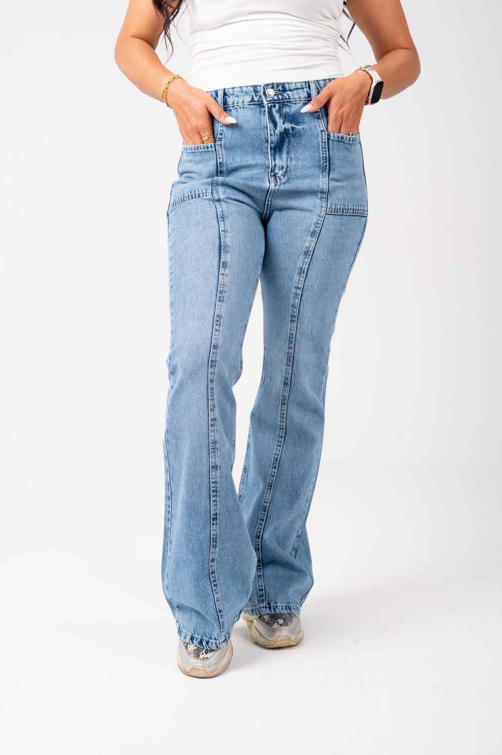 Flare cut jeans light blue