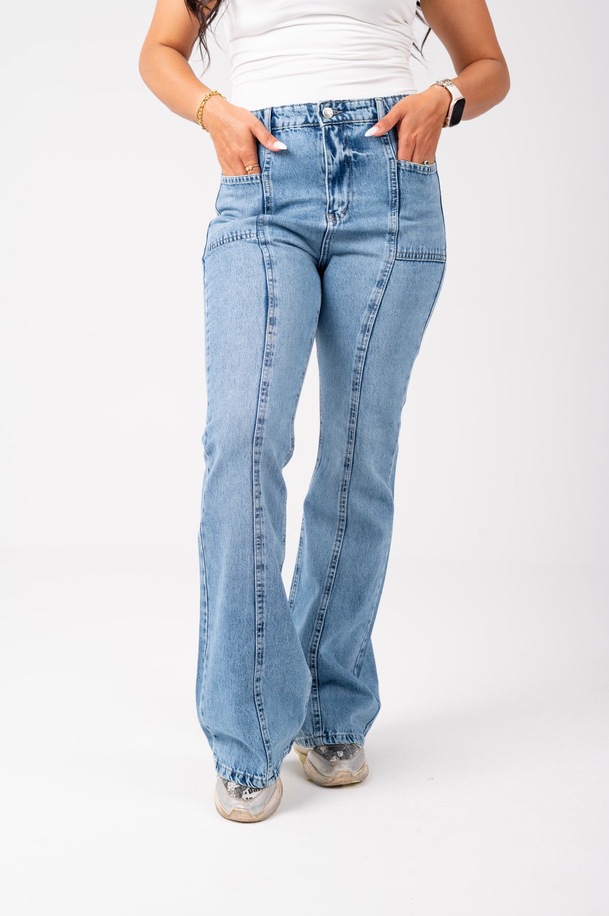 Flare cut jeans light blue
