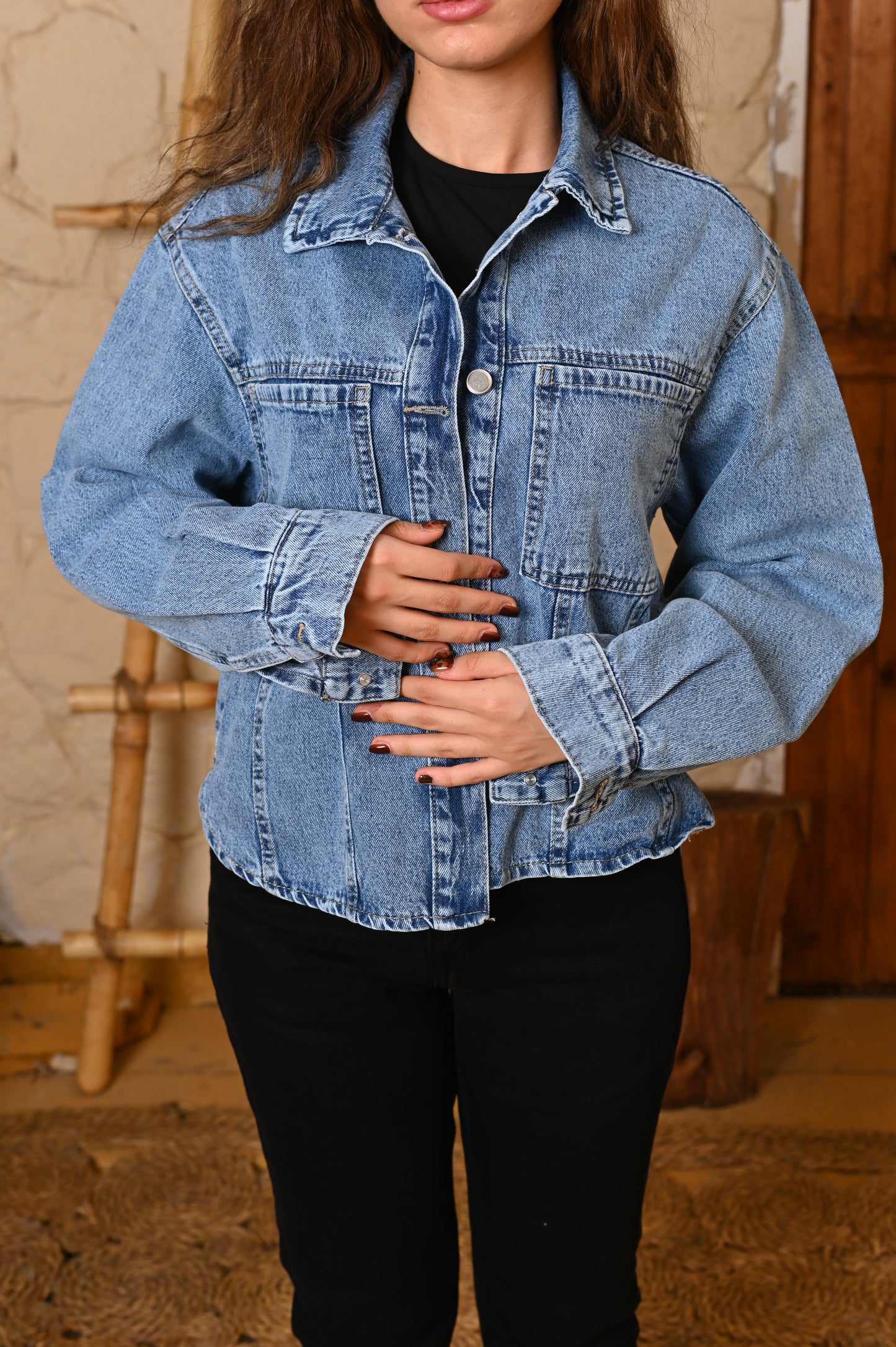 Jacket Denim rounded back.