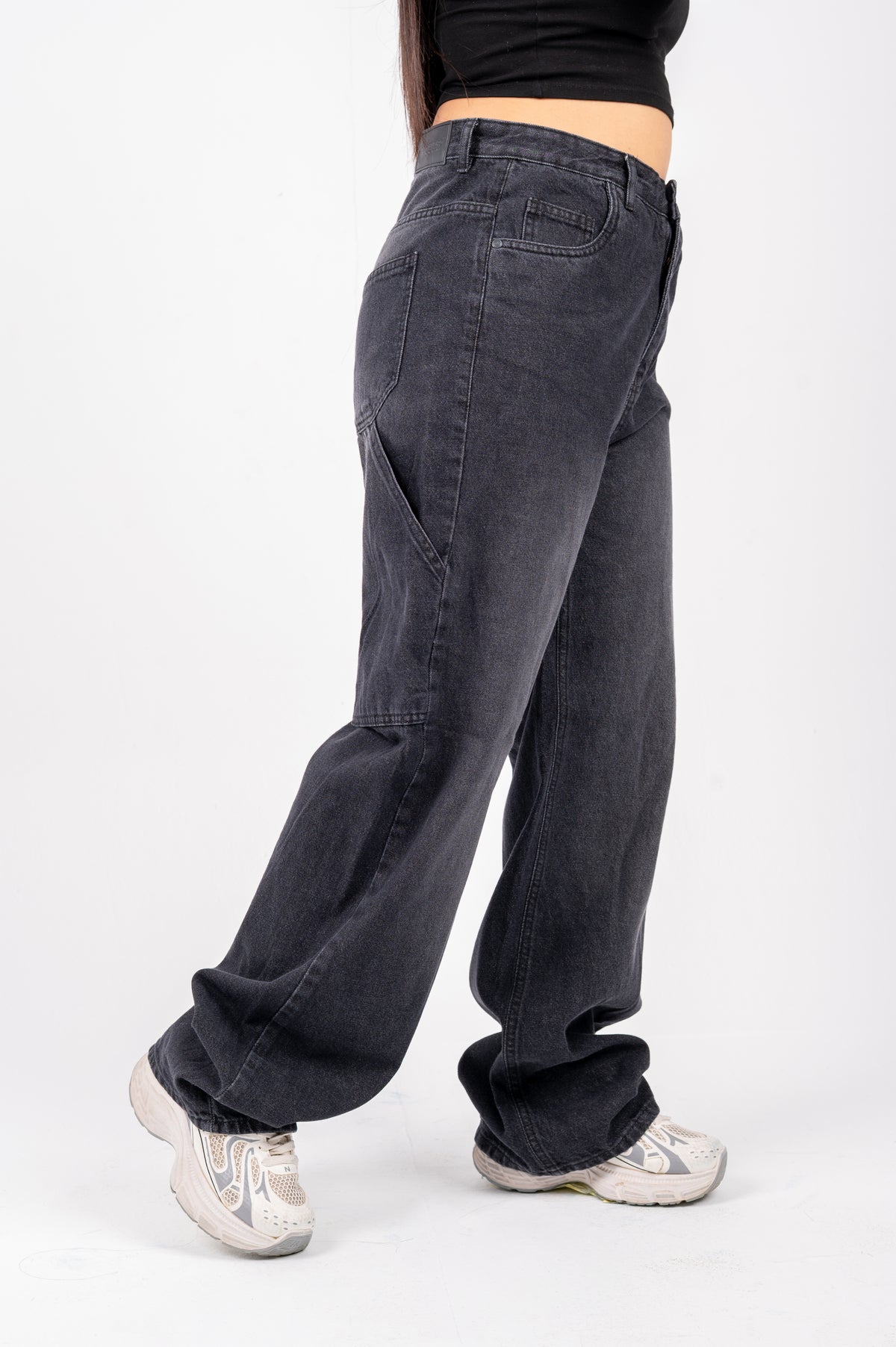 Ballon jeans black washed