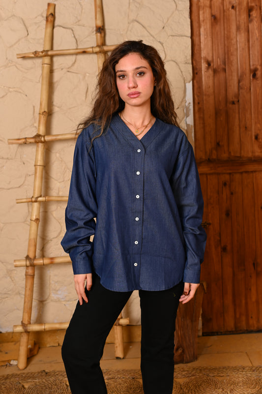 Chemise denim dark blue