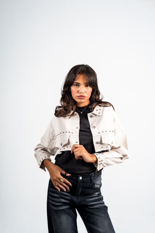 Short jacket beige fashion