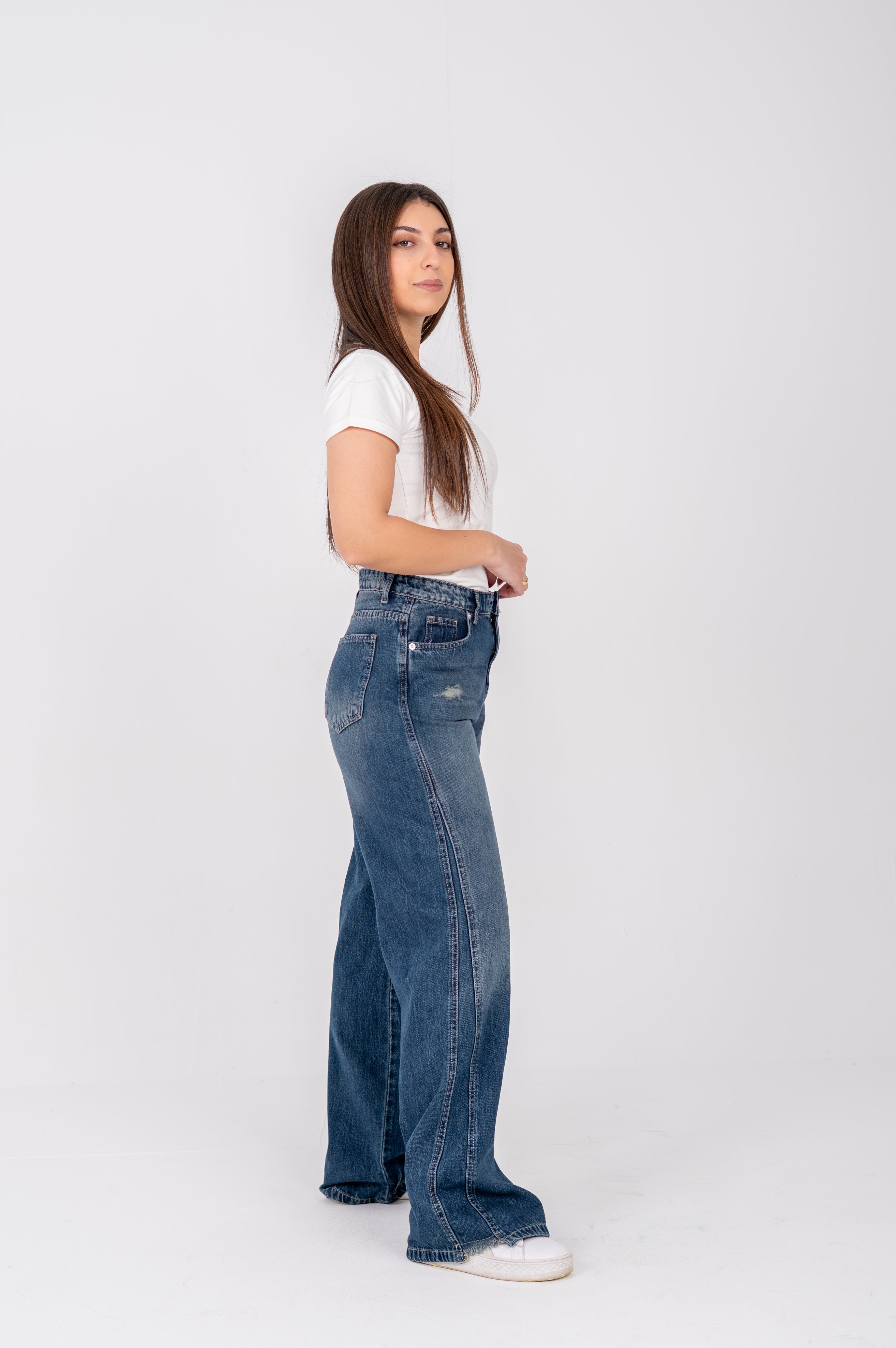 Wide leg jeans fashion dark blue