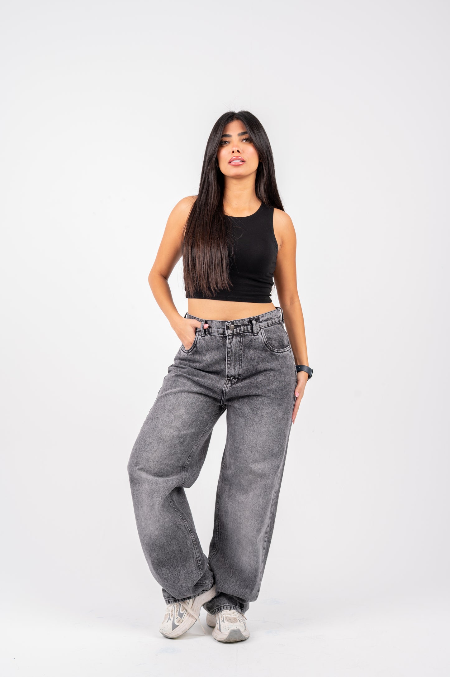 Wide leg jeans Gray washed