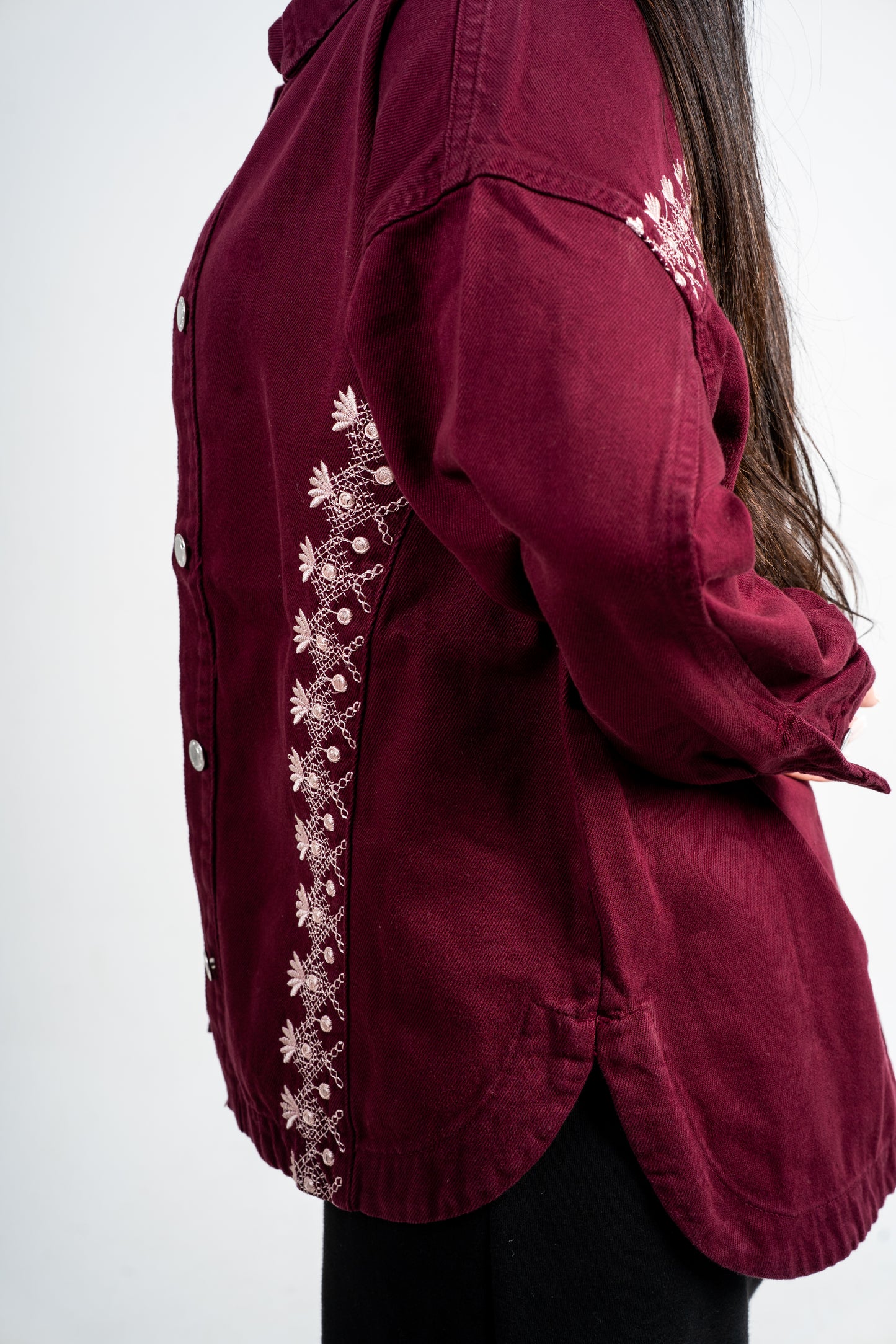 Embro jacket denim burgundy