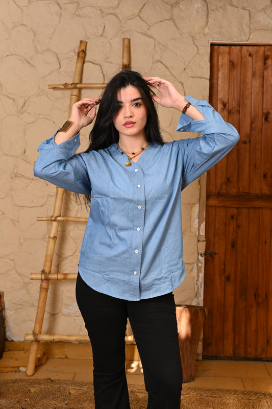 Chemise denim light blue