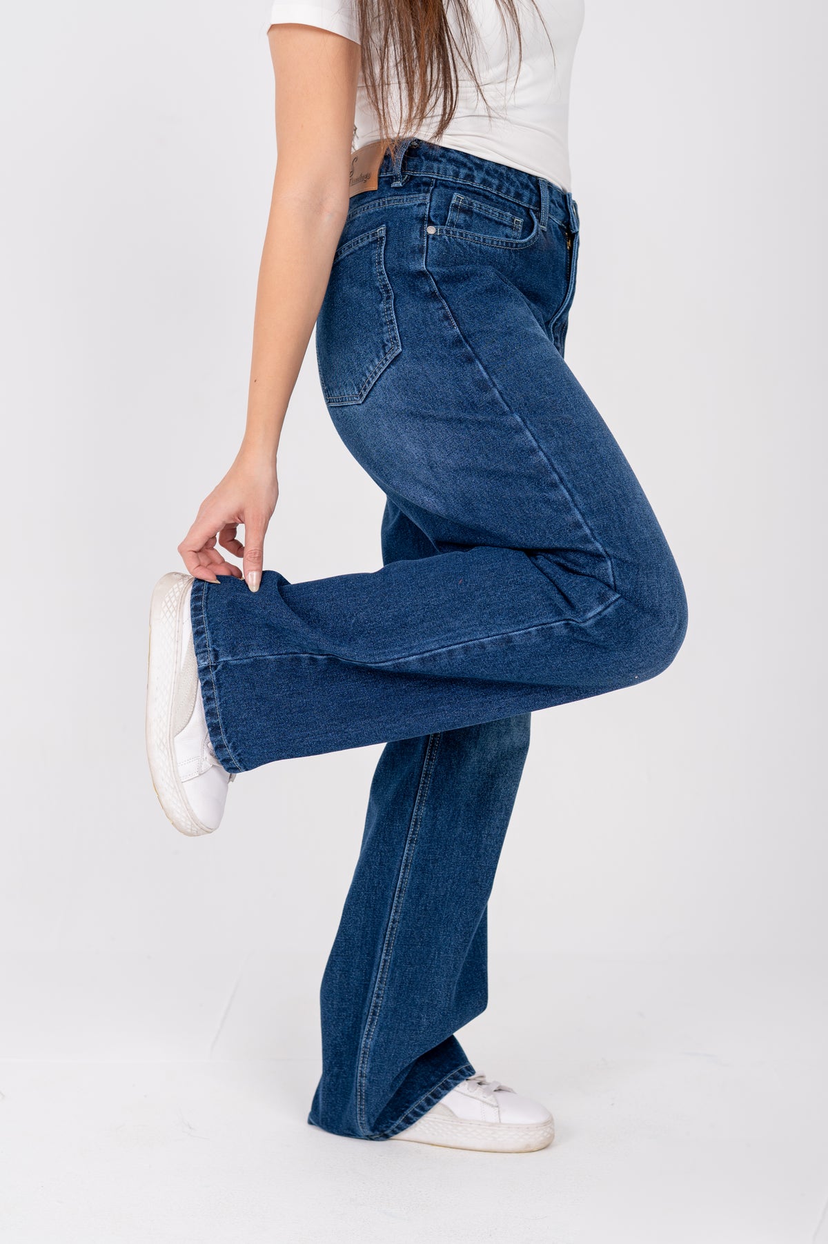 Straight jeans dark blue washed