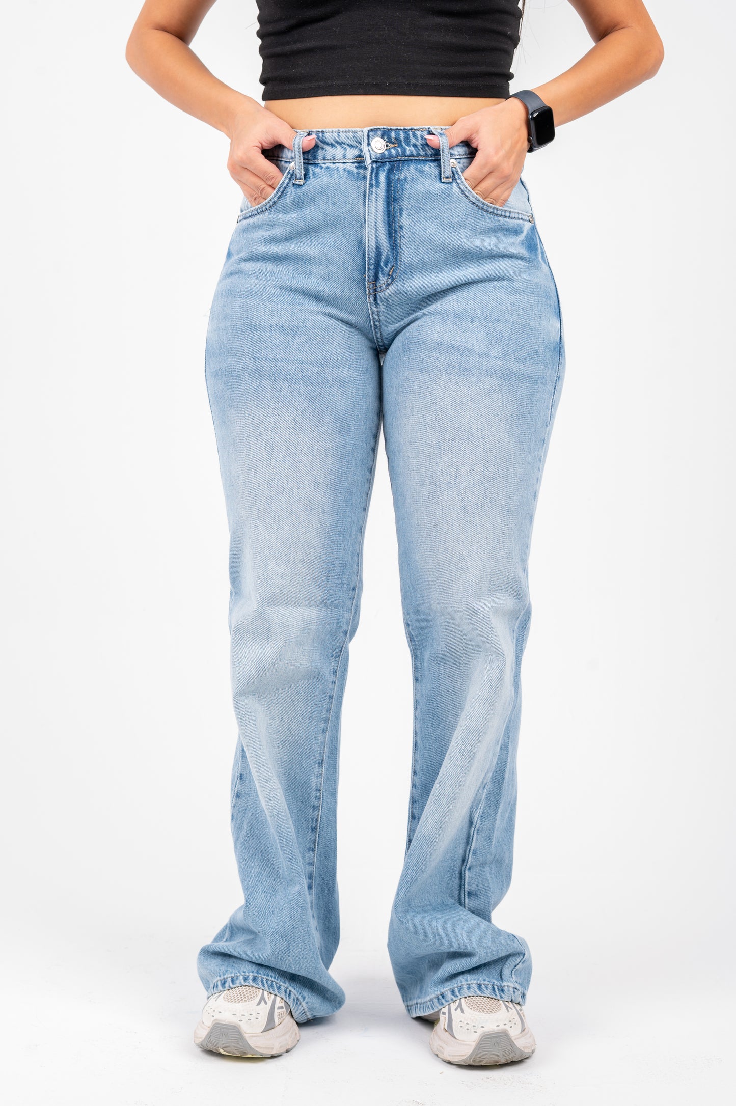 Flare cotton jeans light blue
