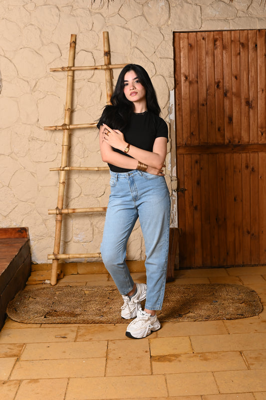 Mom fit denim jeans