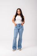 Flare cut jeans light blue