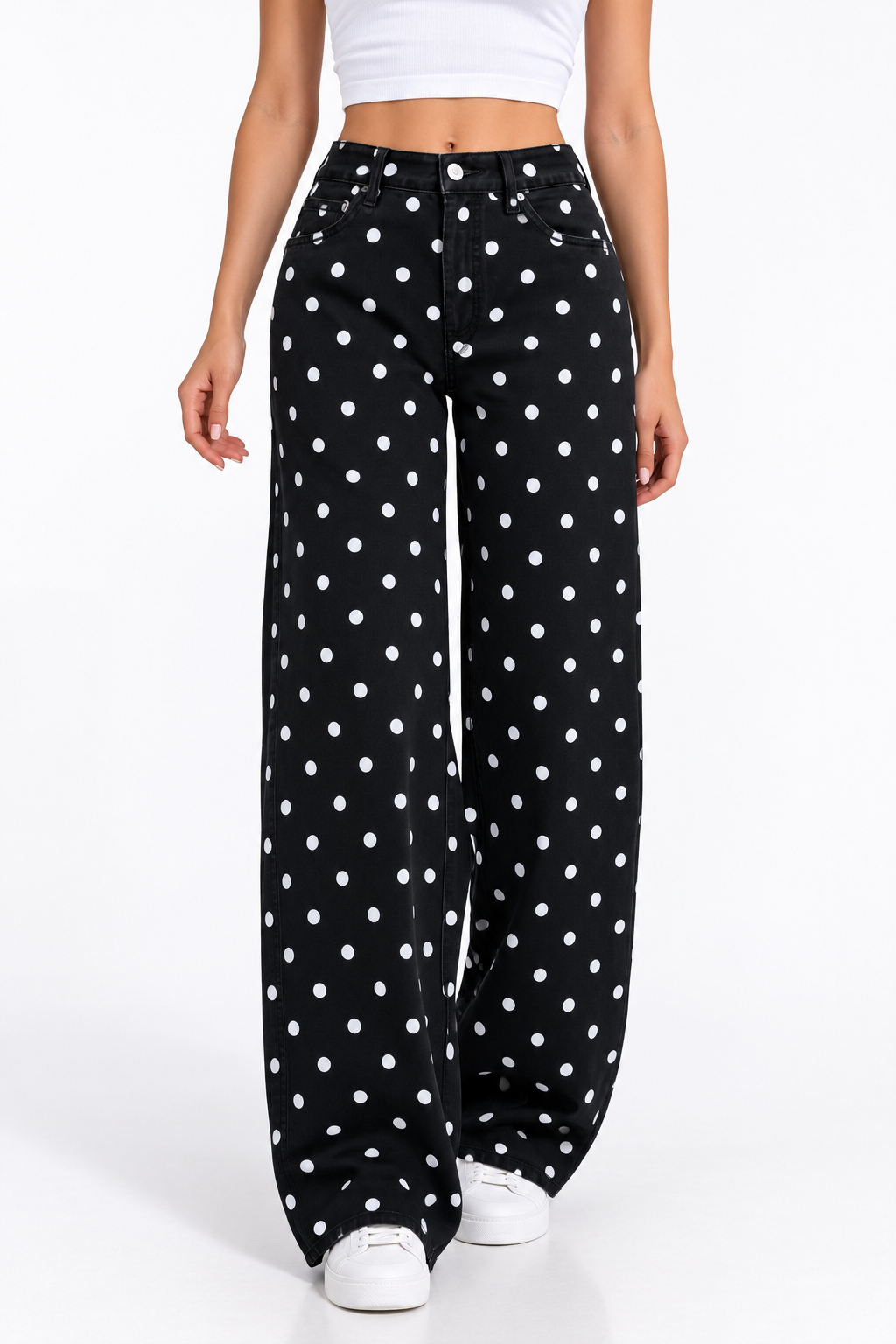 Polka dotswide leg jeans