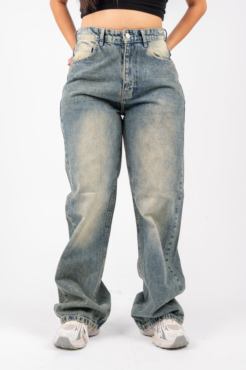 Wide leg jeans vintage washed