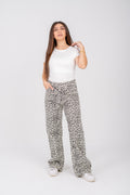 Tiger print wide leg Off-white