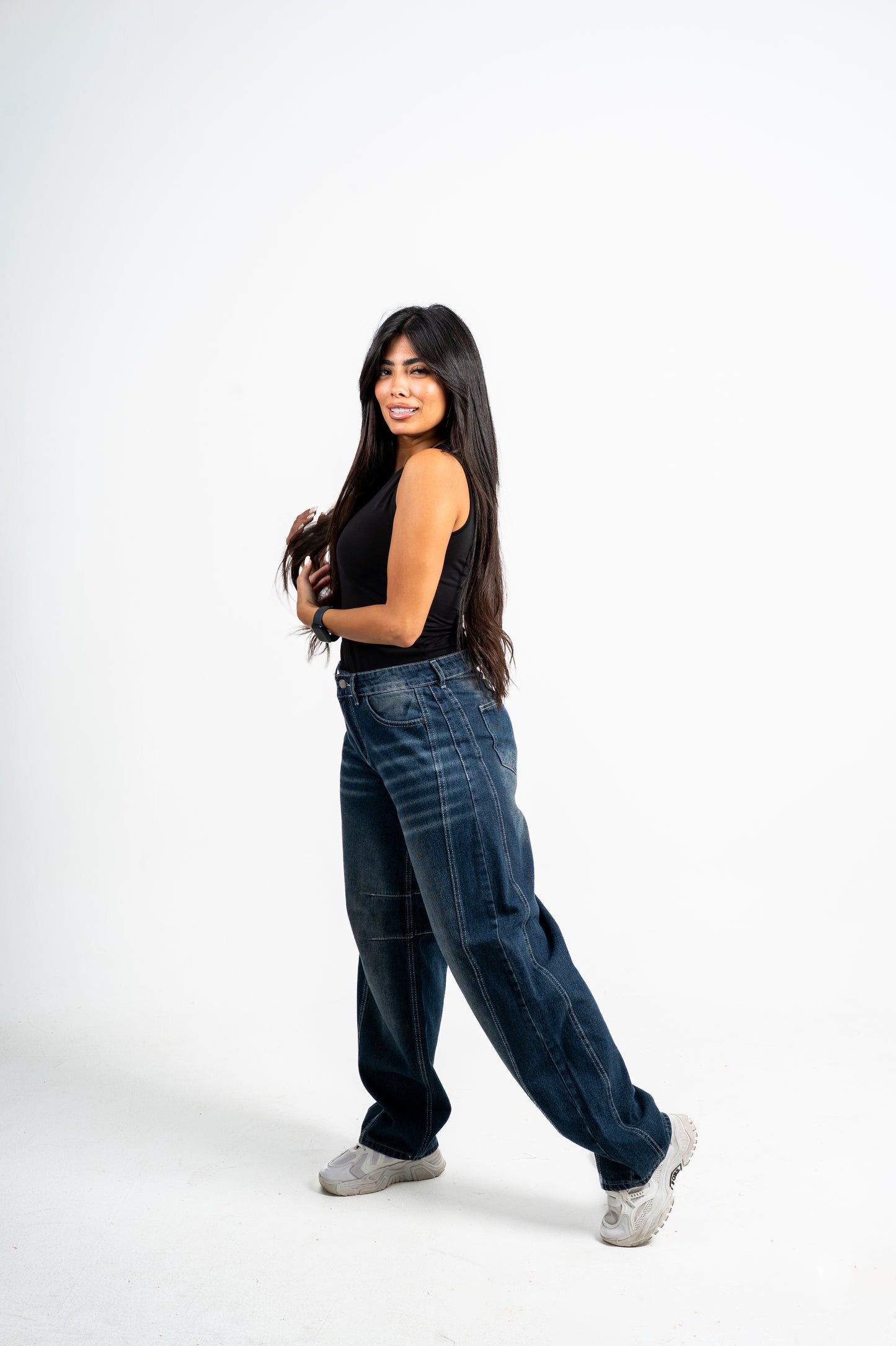 Balloon jeans navy washed