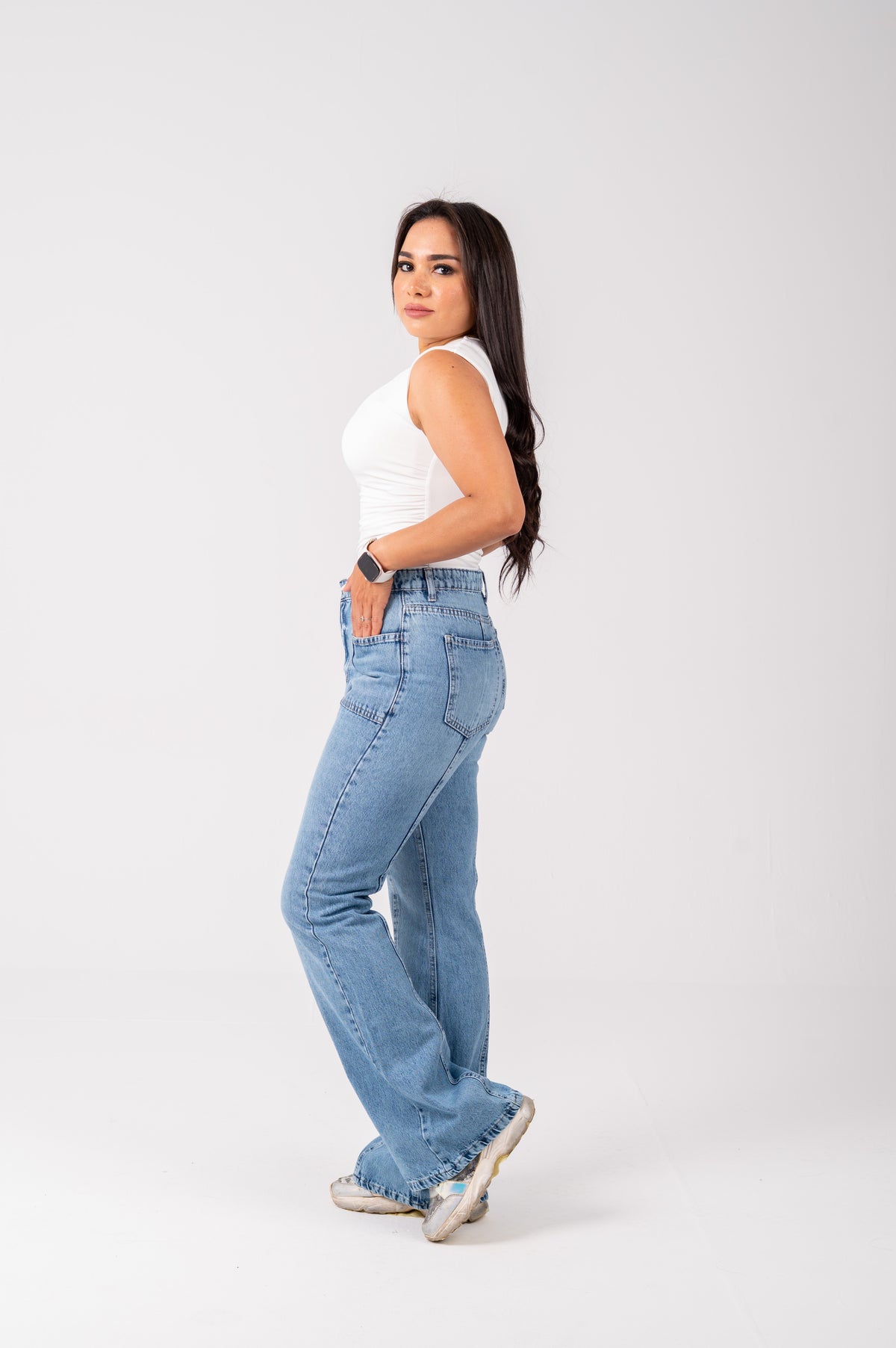 Flare cut jeans light blue